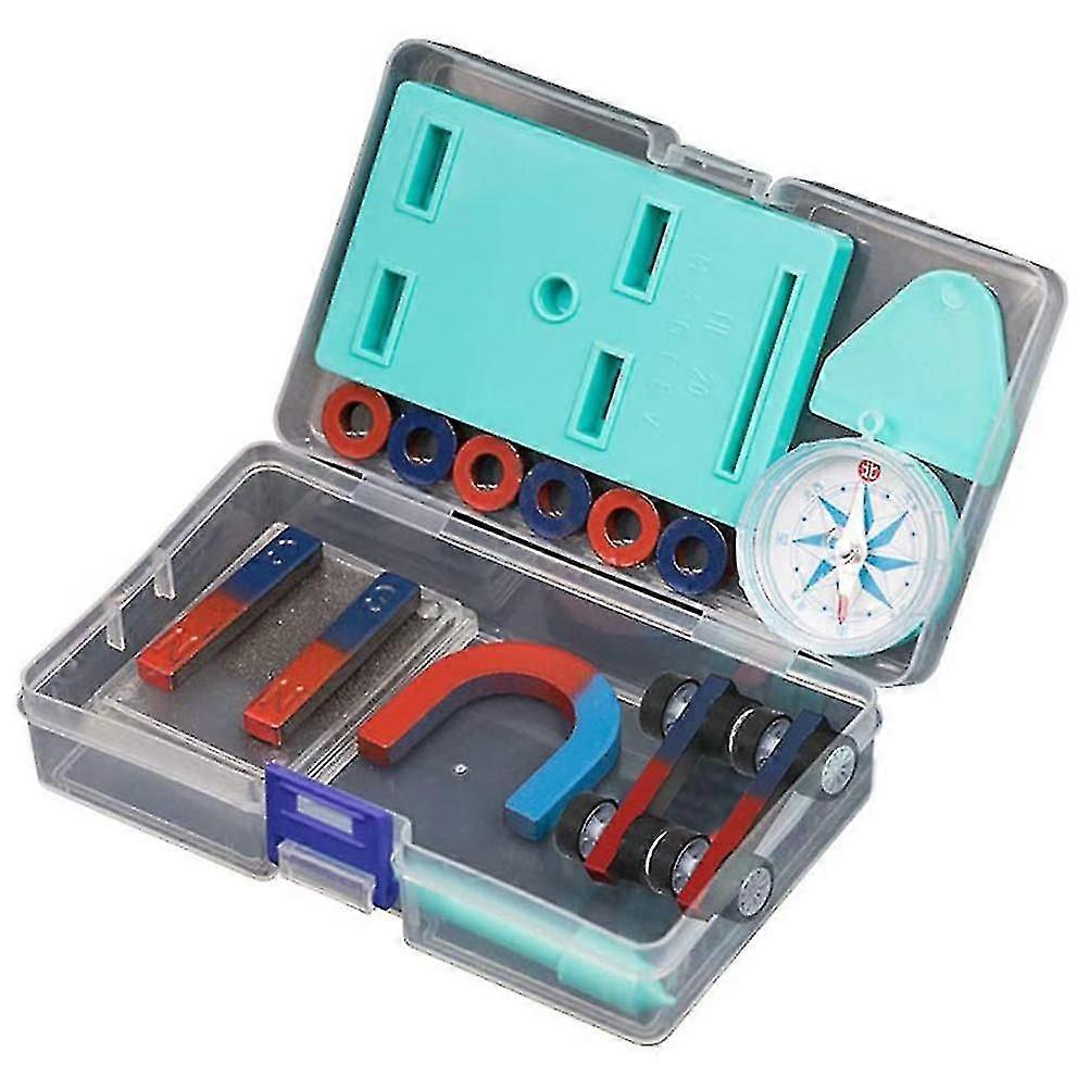 STEM Educational Science Kit with Bar Ring Horseshoe Magnets, Compass & Car Model for Kids Physics Learning Experiments