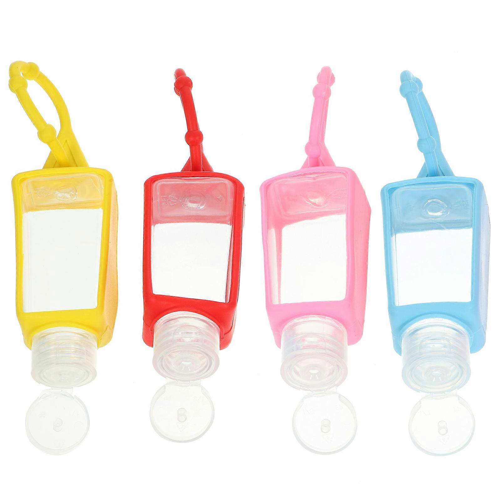 Portable Plastic Bottles with Silicone Sleeve for Storage Use 4pcs 30ML Leak Proof