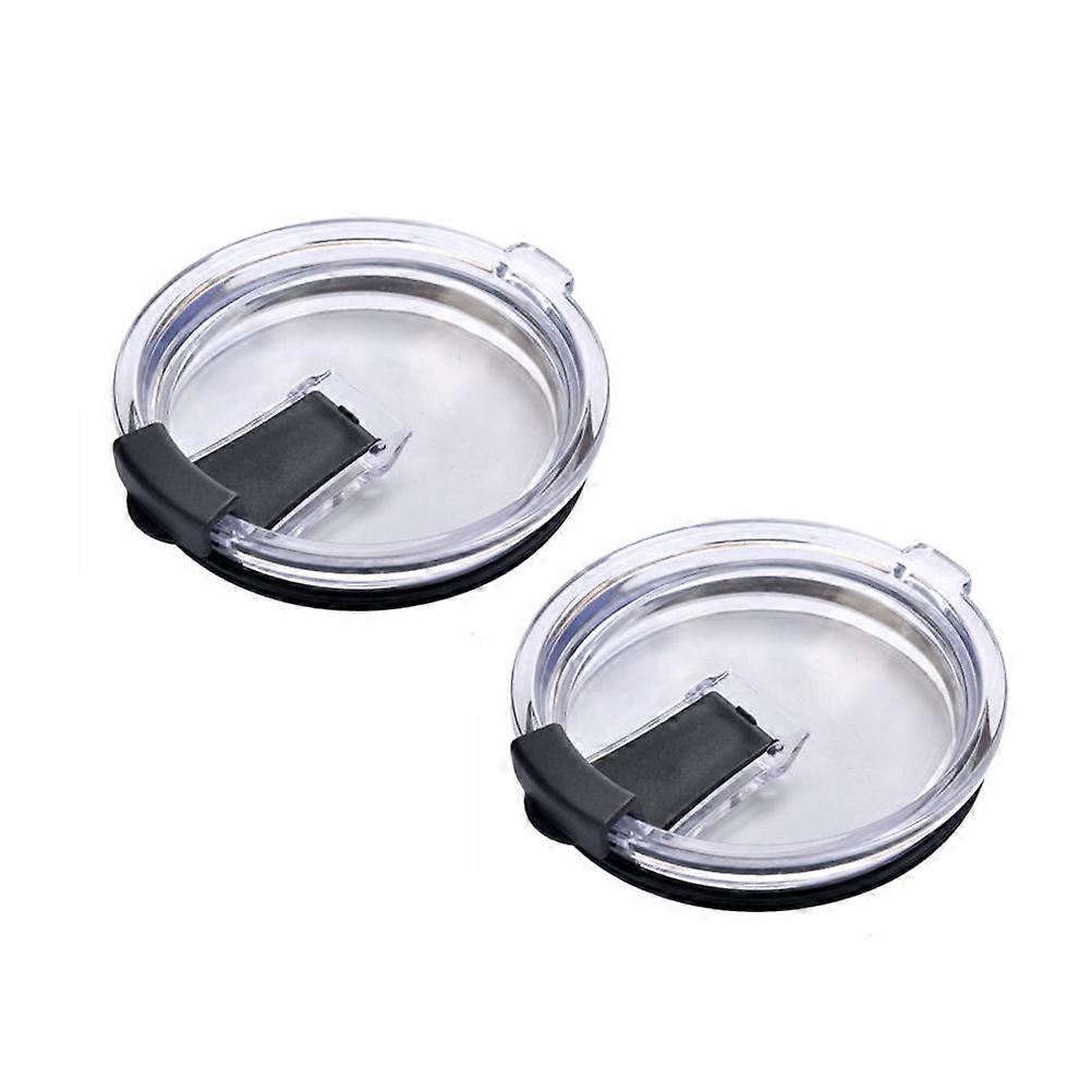 2pcs Leakproof Lids for Tumblers Black Replacement Covers with Spill Resistant Design for Secure Sealing and