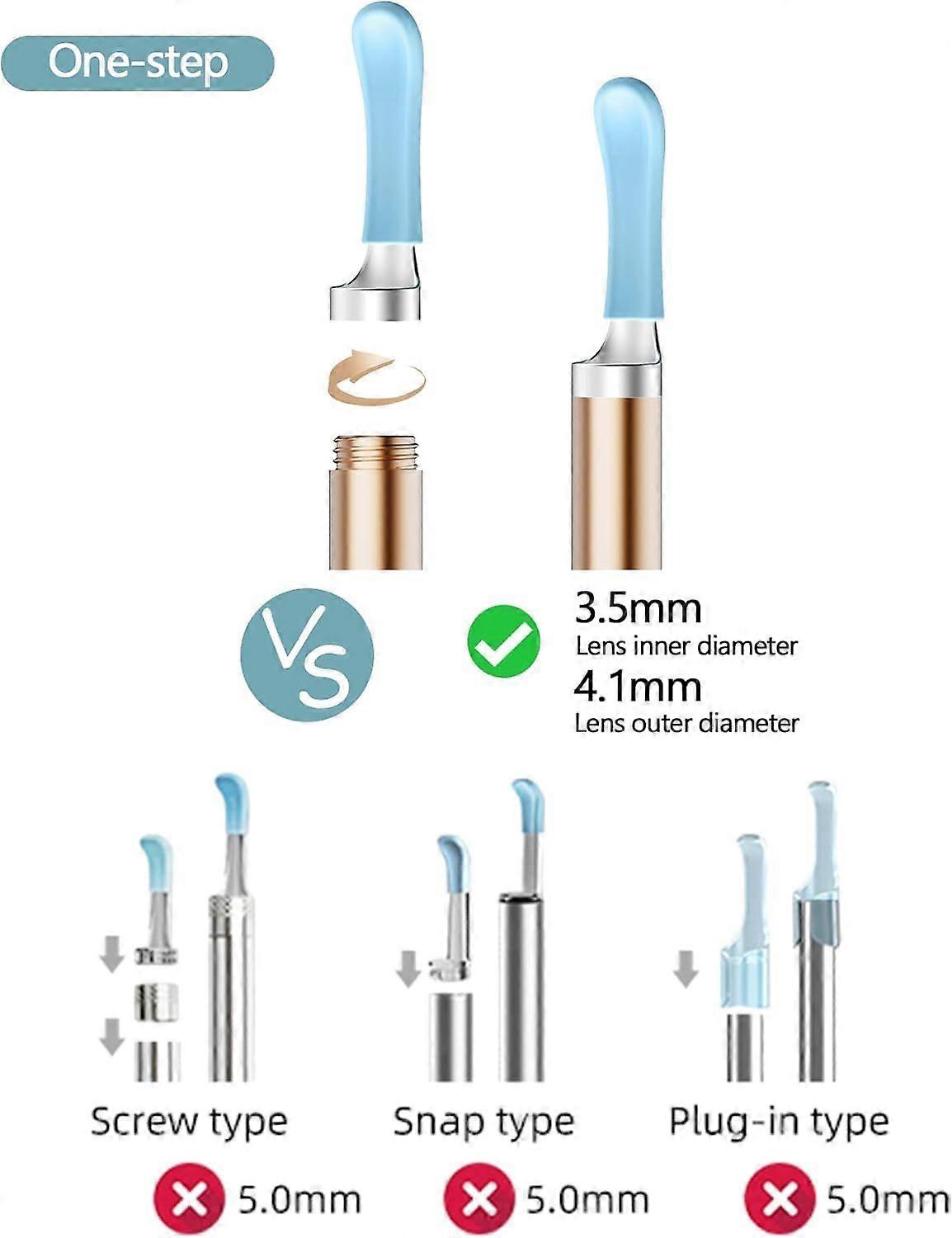 Bebird Earwax Replacement Tips 8-Pack - Compatible with Earsight Plus/30S/R1/M9 & More, 3.