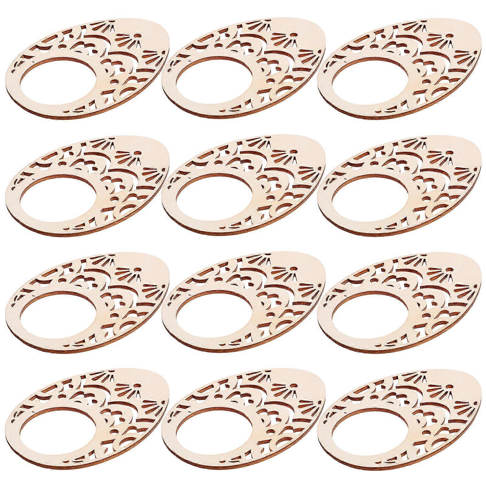 Creative Napkin Ring Decor Synthetic Material Egg Shaped Napkin Buckles For Easter Celebration Family Gathering 3.7CM Diameter 20Pcs