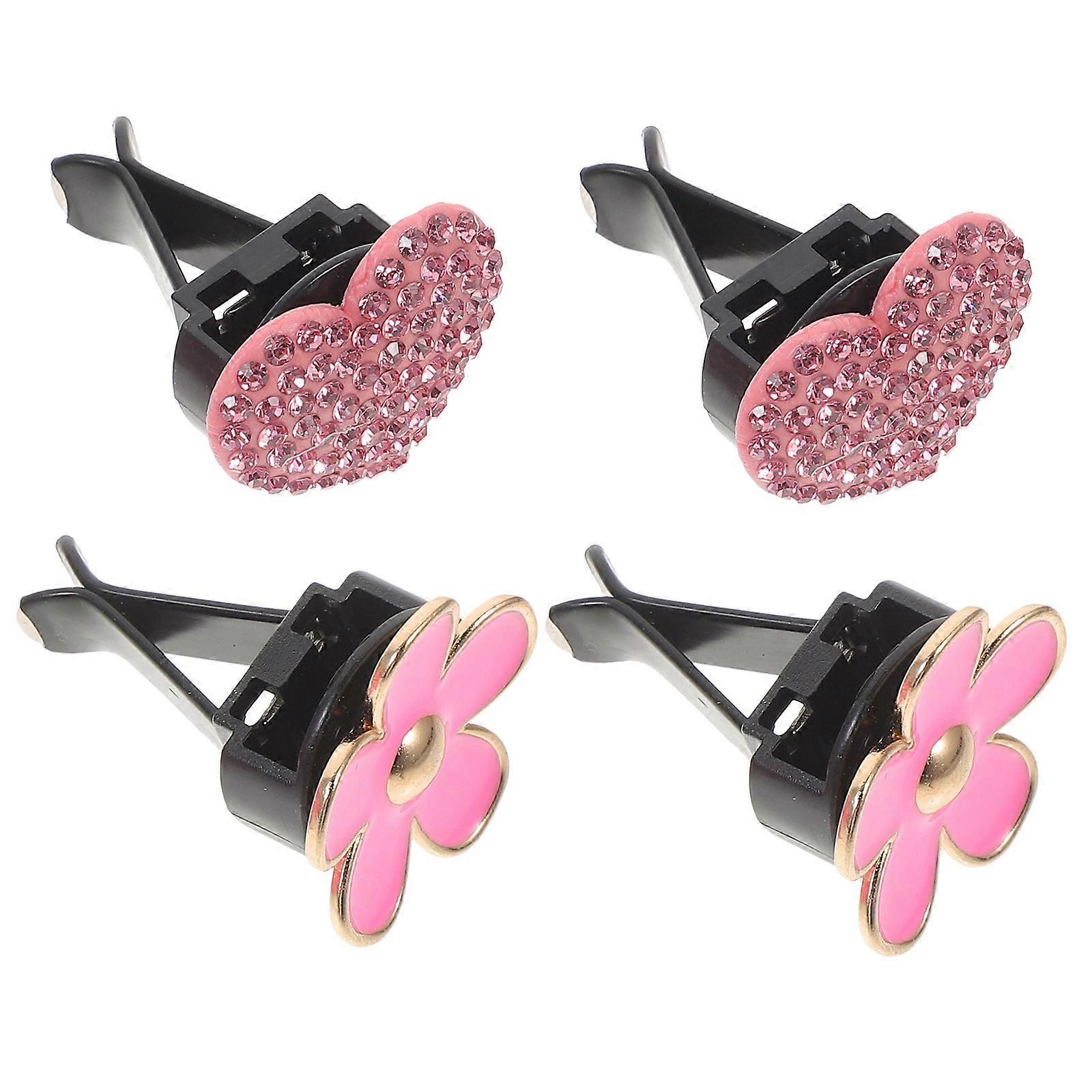 Romantic and Elegant Car Vent Clips Car Flower Air Freshener Clips Aromatherapy Daily 4Pcs