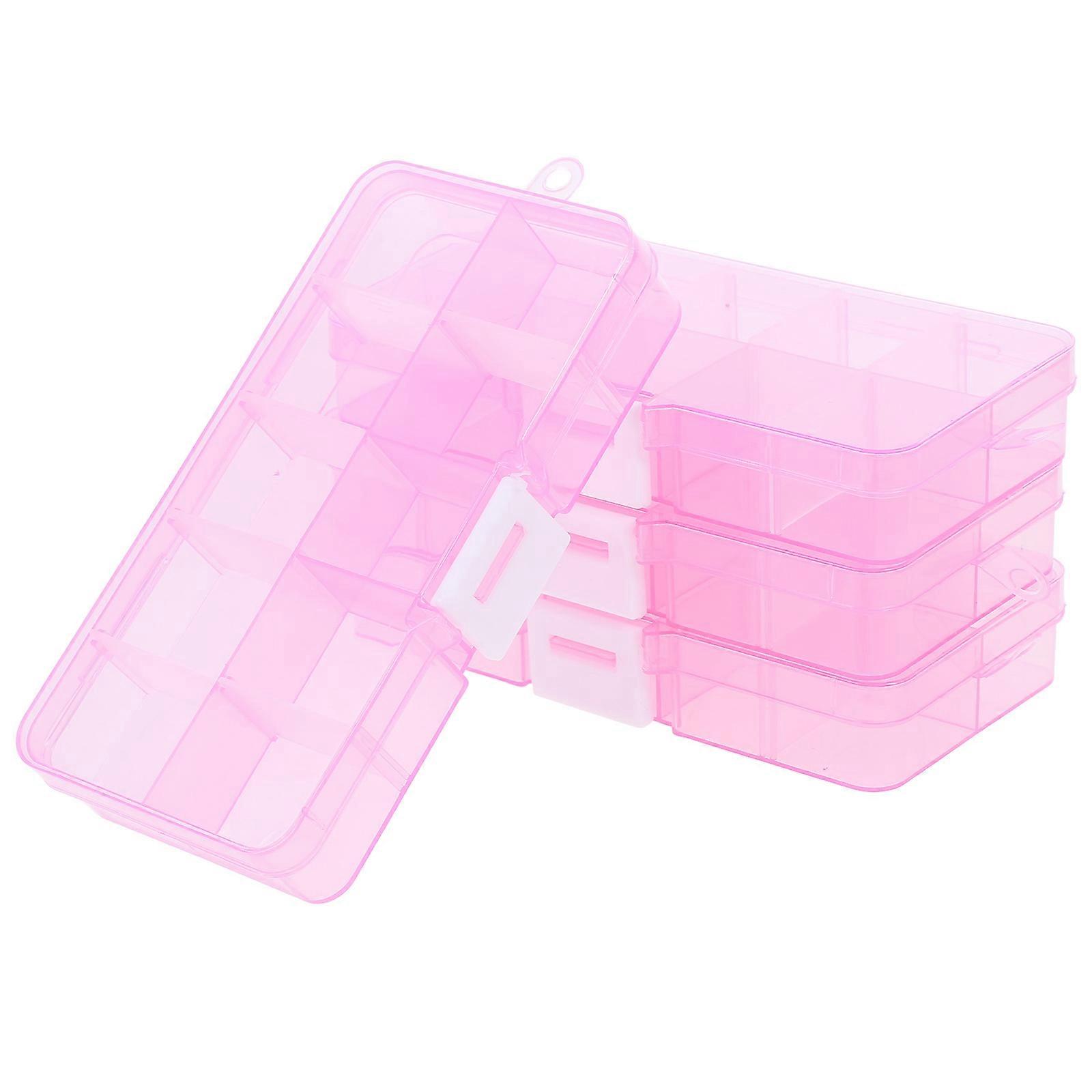 Small Organizer Box Plastic Organizer Box Bead Organizer Storage Jewelry Women Rectangular 4Pcs