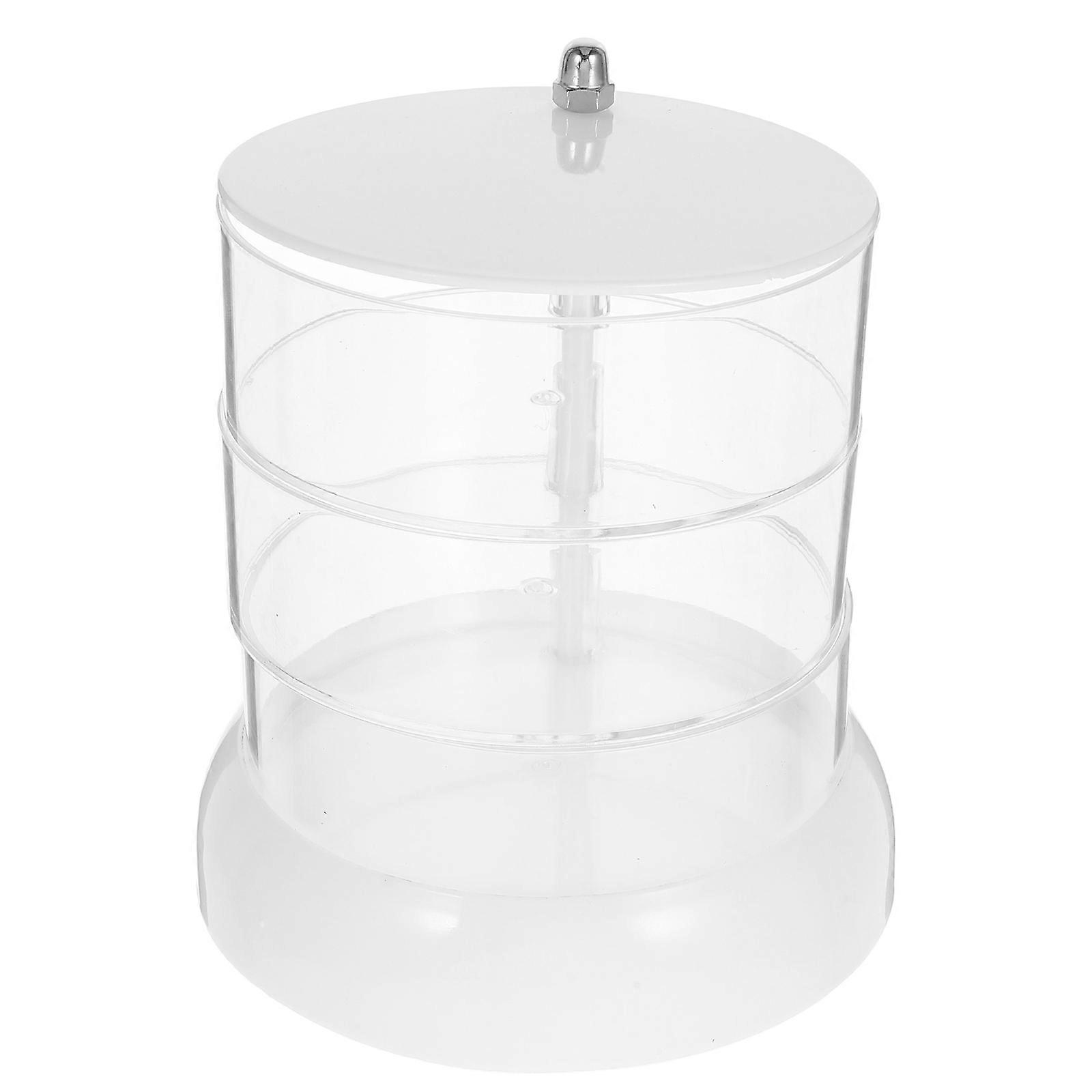 Rotating Desk Storage Box Acrylic Ivory Color Easy Item Access for Storage Clear Display Box