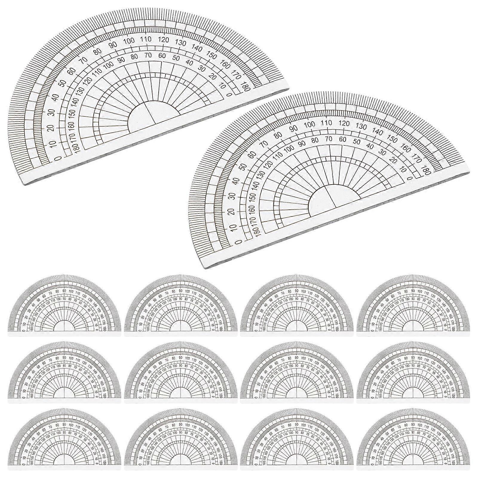 Clear Plastic Protractors Drawing Tool Geometry Protractors Half Circle Shape Transparent Design For Professional Projects 24Pcs