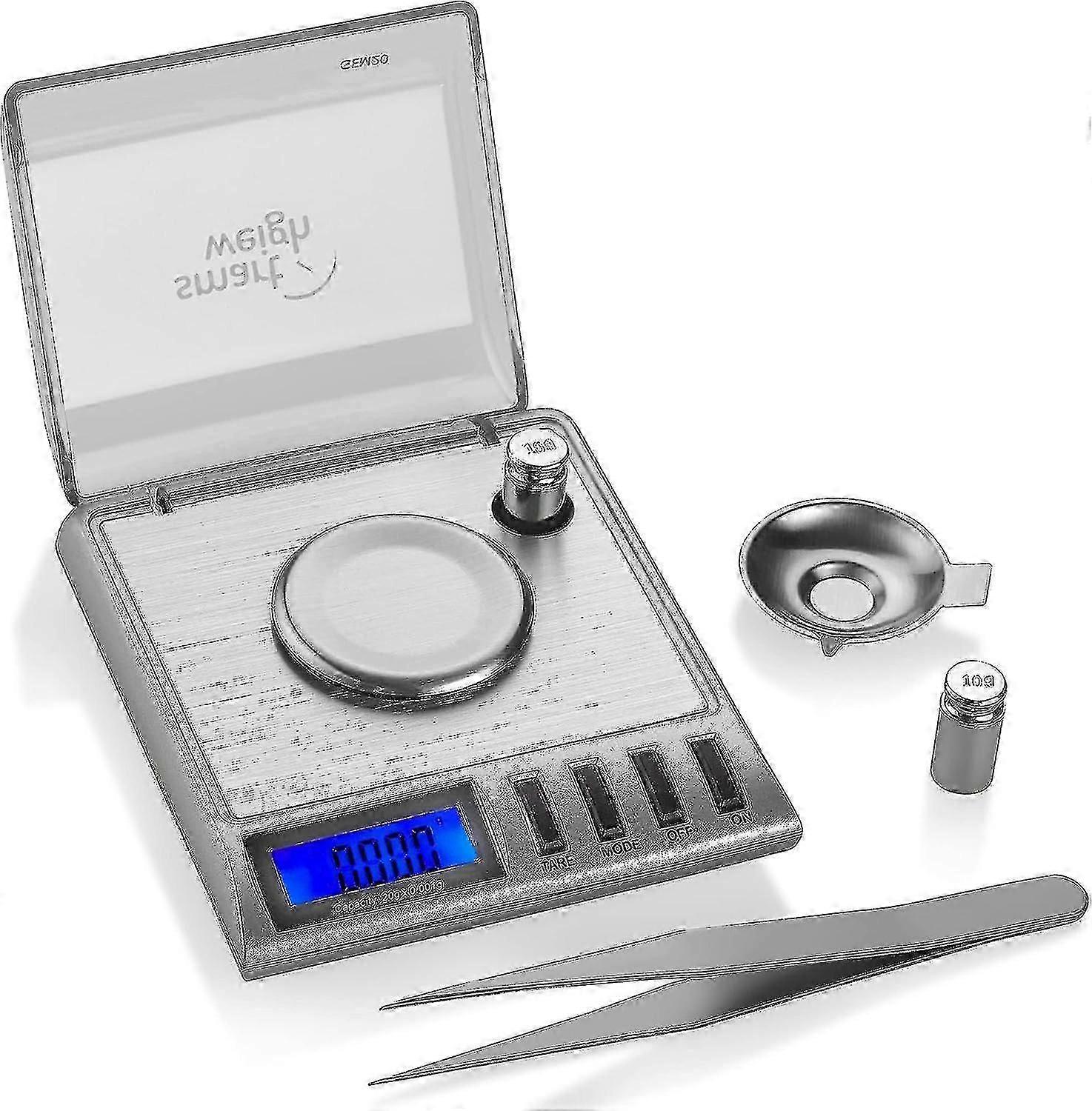 0.001g/20g Digital Milligram Scale for Jewelry Reloading Gems with Calibration Weights & Tweezers