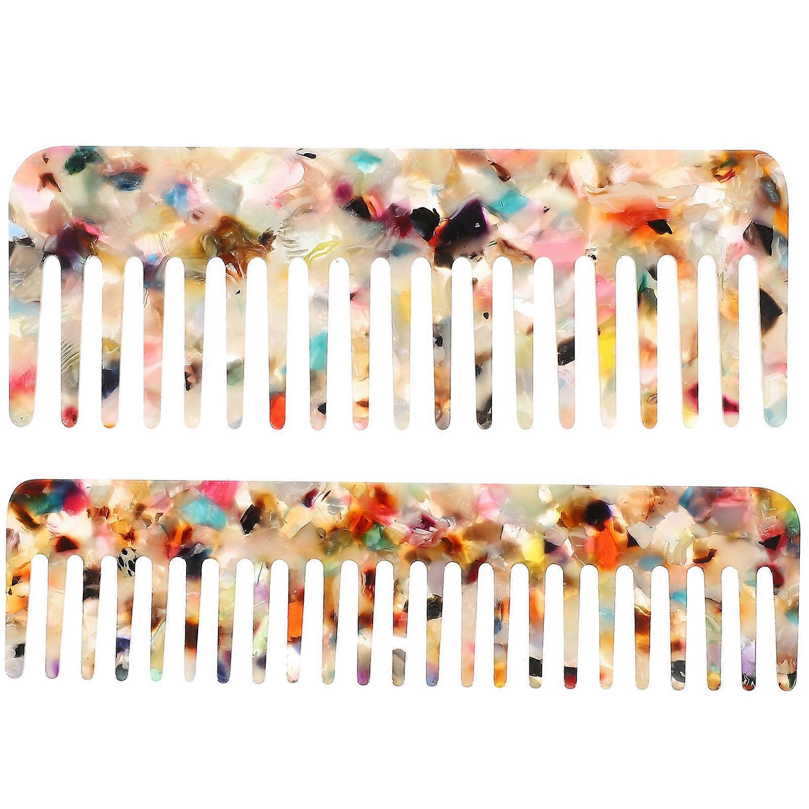 Small Detangle Comb Hair Combs For Women Styling Elegant Design Multi Color 2Pcs
