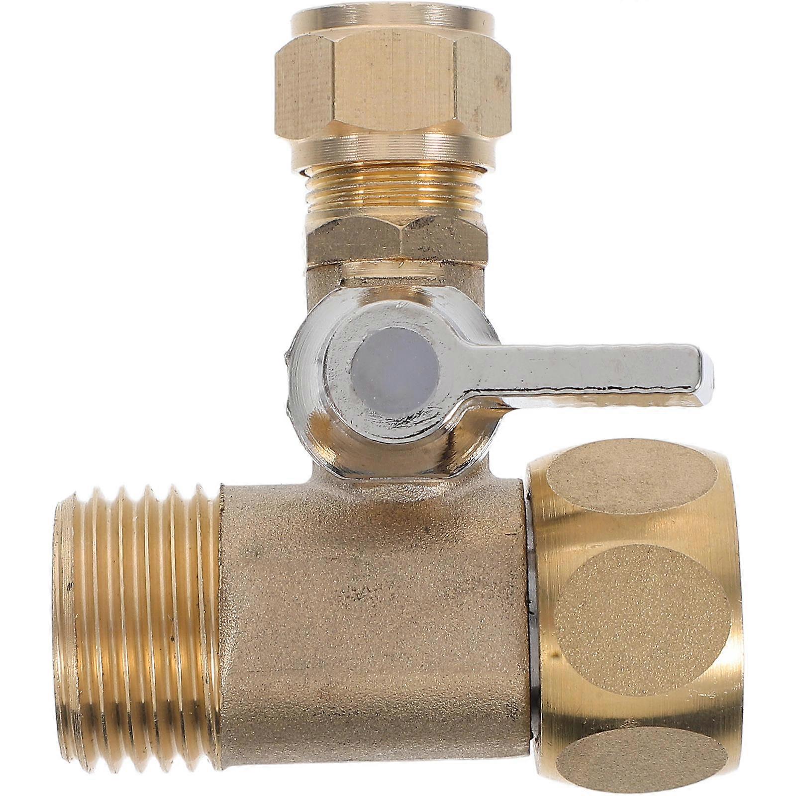 Water Hose Quick Connector Brass Three-Way Valve Fitting For Homeowners And Business Owners Water Connection Golden 5.50X4.80X3.50CM 1Pcs