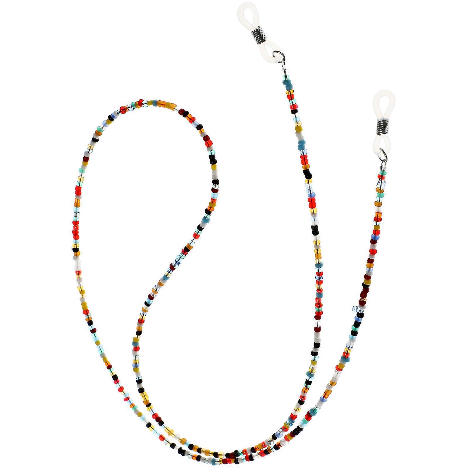 Eyeglasses Cord Beaded Eyeglass Chains Multi-colored Delicate Design 2Set