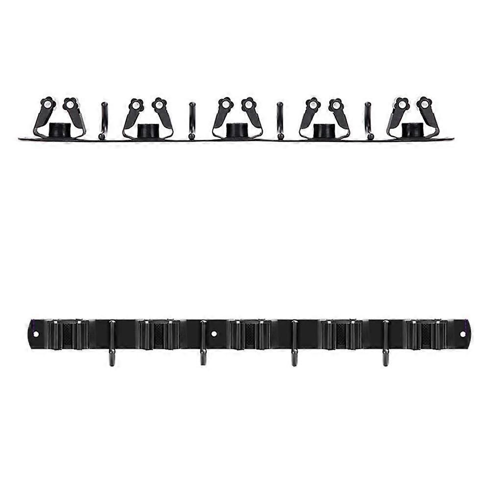 Mop Holder Wall-Mounted, Kitchen and Garage Tool Storage, Adjustable Bracket for Brooms and Mops - Durable Design