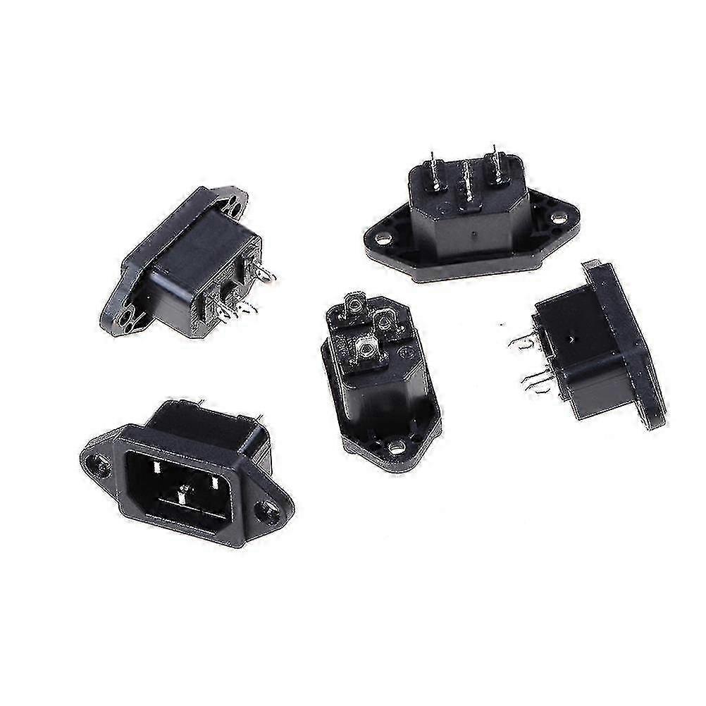 5pcs Iec 320 C14 Male Plug Panel Ac 250v 10a Power Inlet Sockets Connectors Shytmv-Good hwy