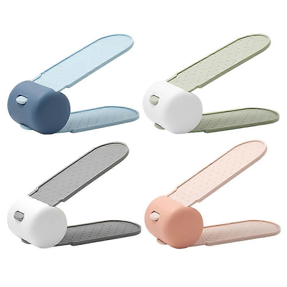 المتانة فتحات الأحذية منظم الجرف طبقة مزدوجة حامل الأحذية رف تخزين طازج الحياة اليومية الأزرق 28x11 سم