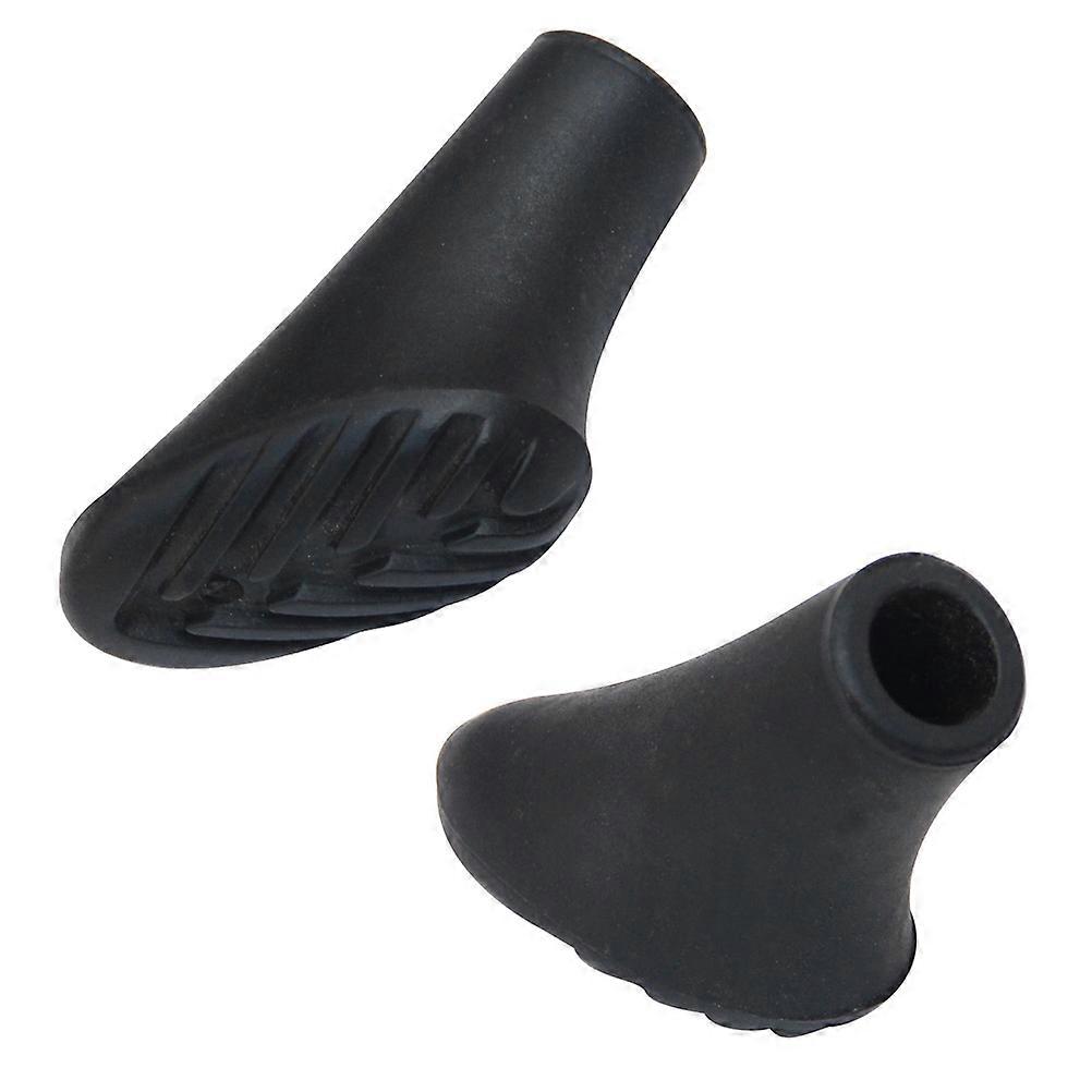 Hiking Pole Foot Pads Trekking Pole Tips Set 6Pack Black Rubber Wear Prevention Protection for Trekking Poles
