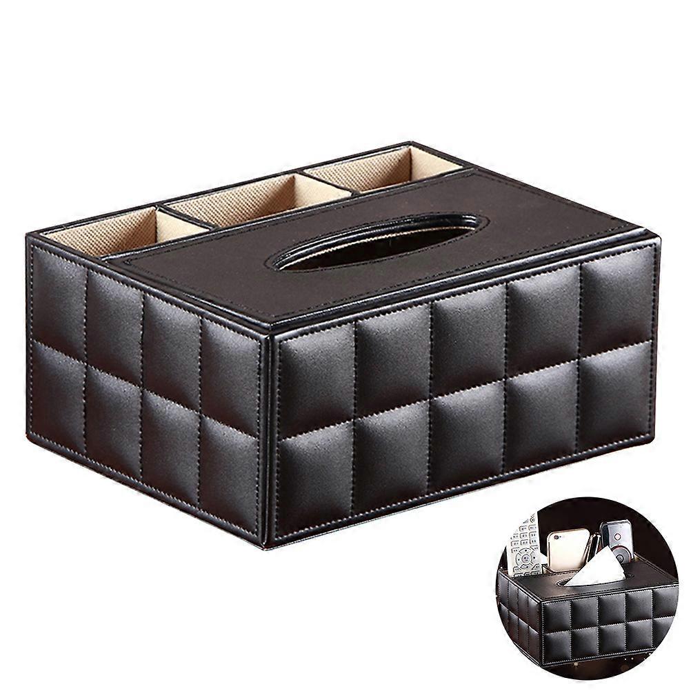 Modern Tissue Scissor Holder PU Leather Rectangular 1Set