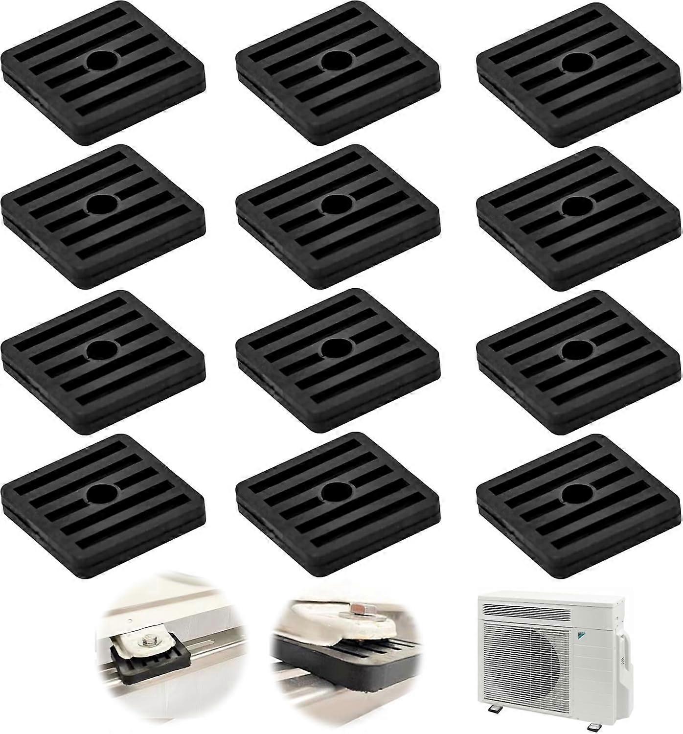 12 Pieces Air Conditioner Rubber Vibration Dampers, Air Conditioner Shock Pad Anti-Vibration Feet Support for Outdoor Split Air Conditioner Condenser
