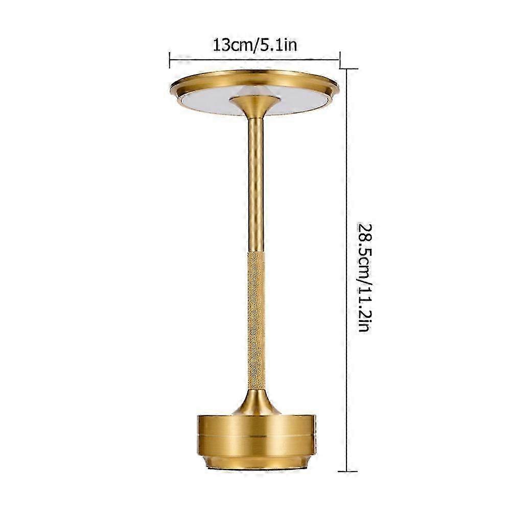 Retro Desk Lamp USB Charging Touch Switch Table Lamp Aluminum Dimming Atmosphere Desk Lamp For Restaurant Bar Camping Li IYK--Golden