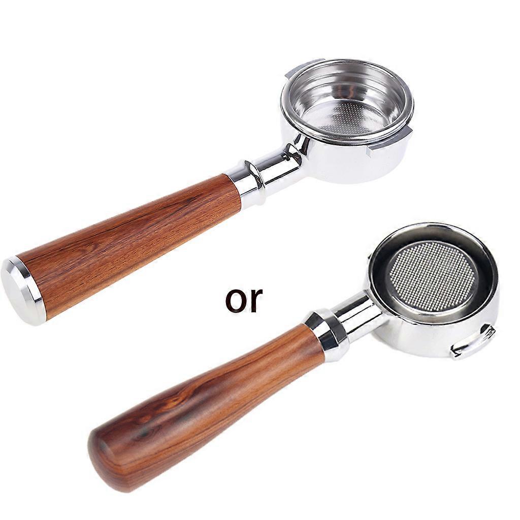 58mm Coffee Machine Filter Holder E61 Bottomless Portafilter with Wood Handle Replacement