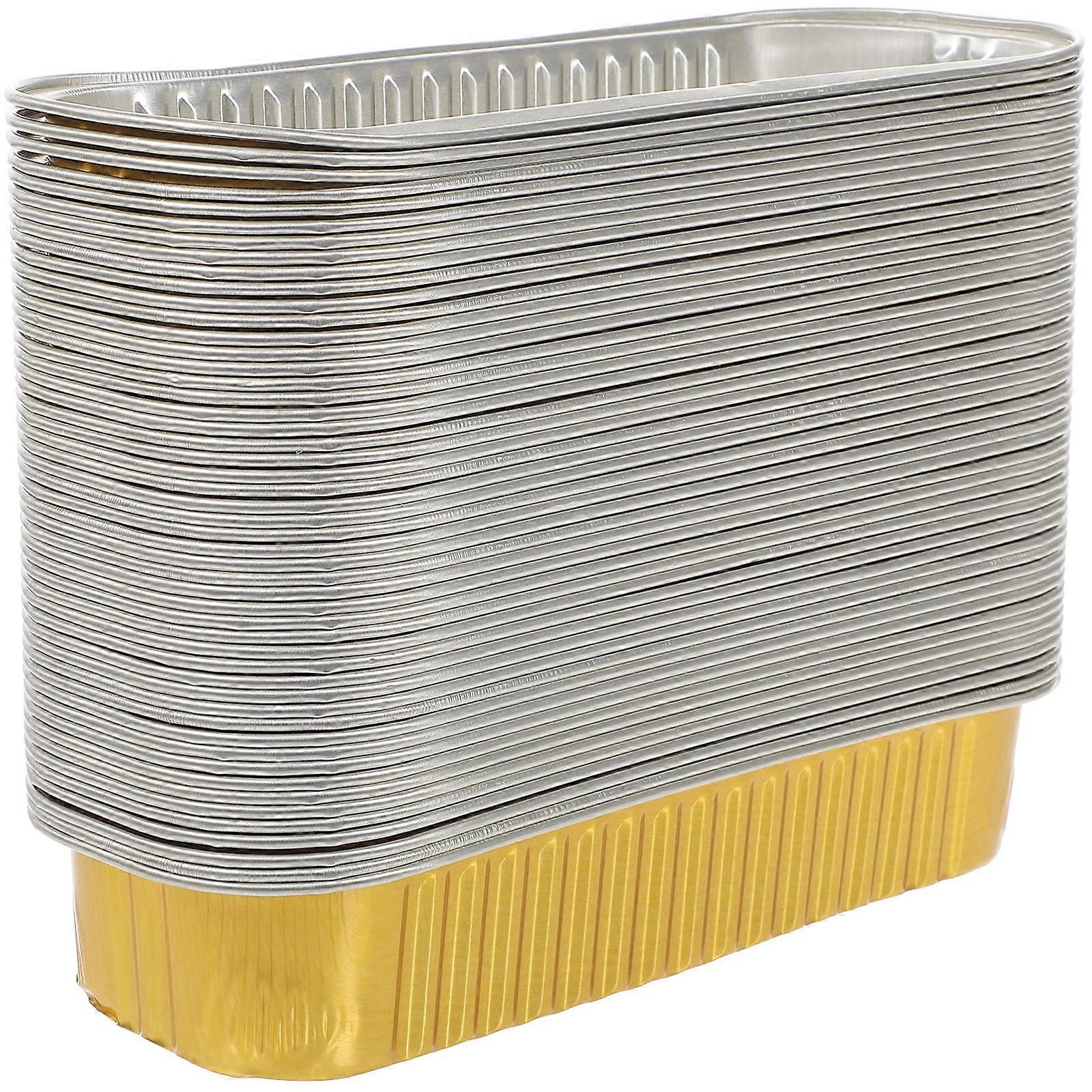 50Pcs Rectangular Tin Foil Ideal For Picnics Barbecues Featuring Heat Reflection Golden Aluminum Foil