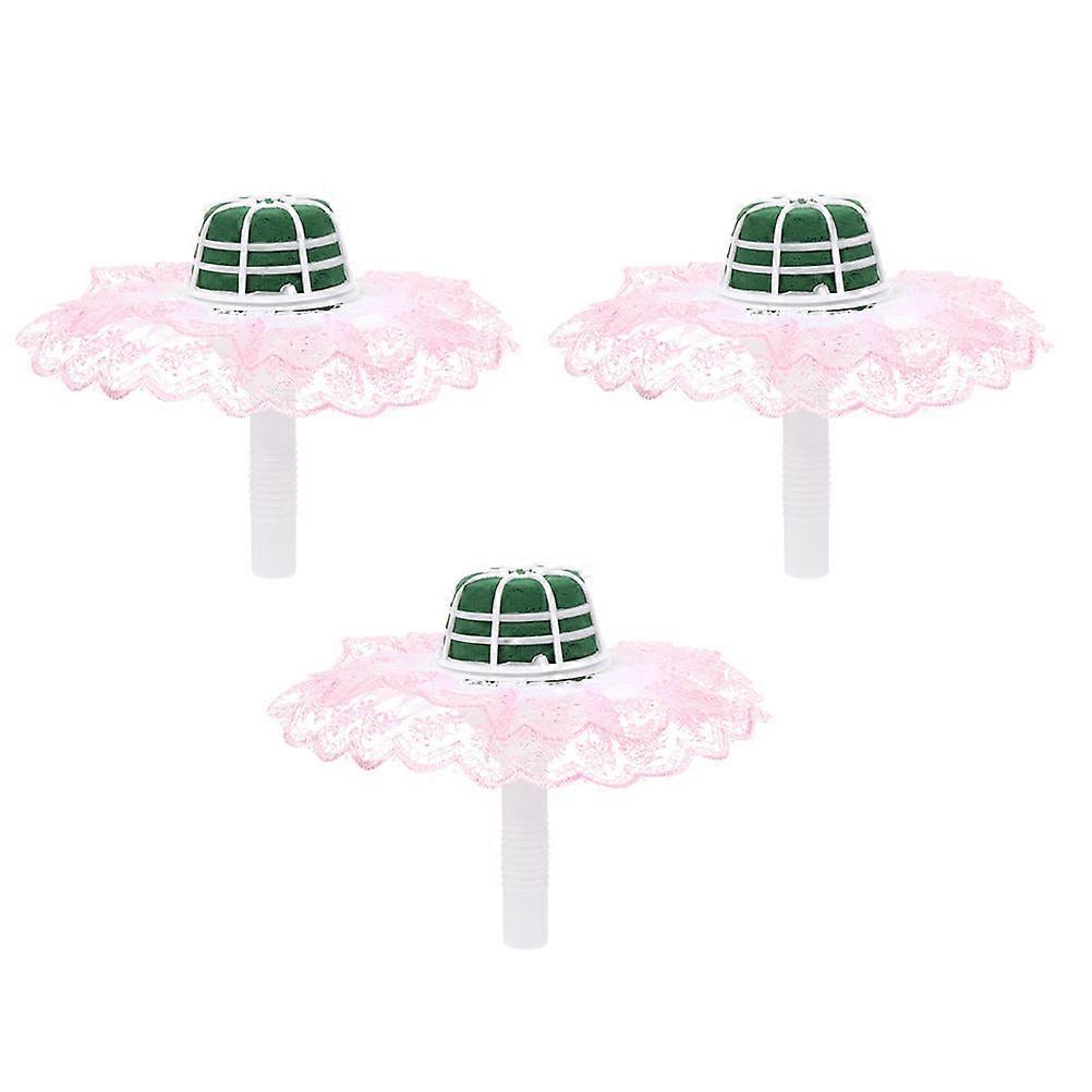 Floral Handle Flower Bouquet Supplies Ceremony Use Lace Cloth 25X25CM 3 Sets