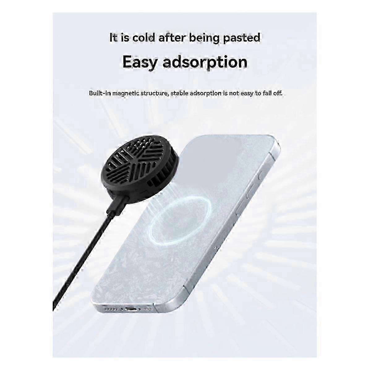 Magnetic Cell Phone Cooler Cooling Fan Mobile Phone Radiator for 15 Pro Gaming Live Stream B