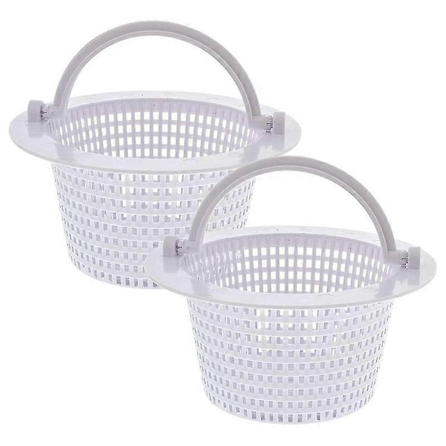 Swimming Pool Skimmer Replacement Basket with Handle, 2 Pack - Above Ground Pool Thru-Wall Skimmer B
