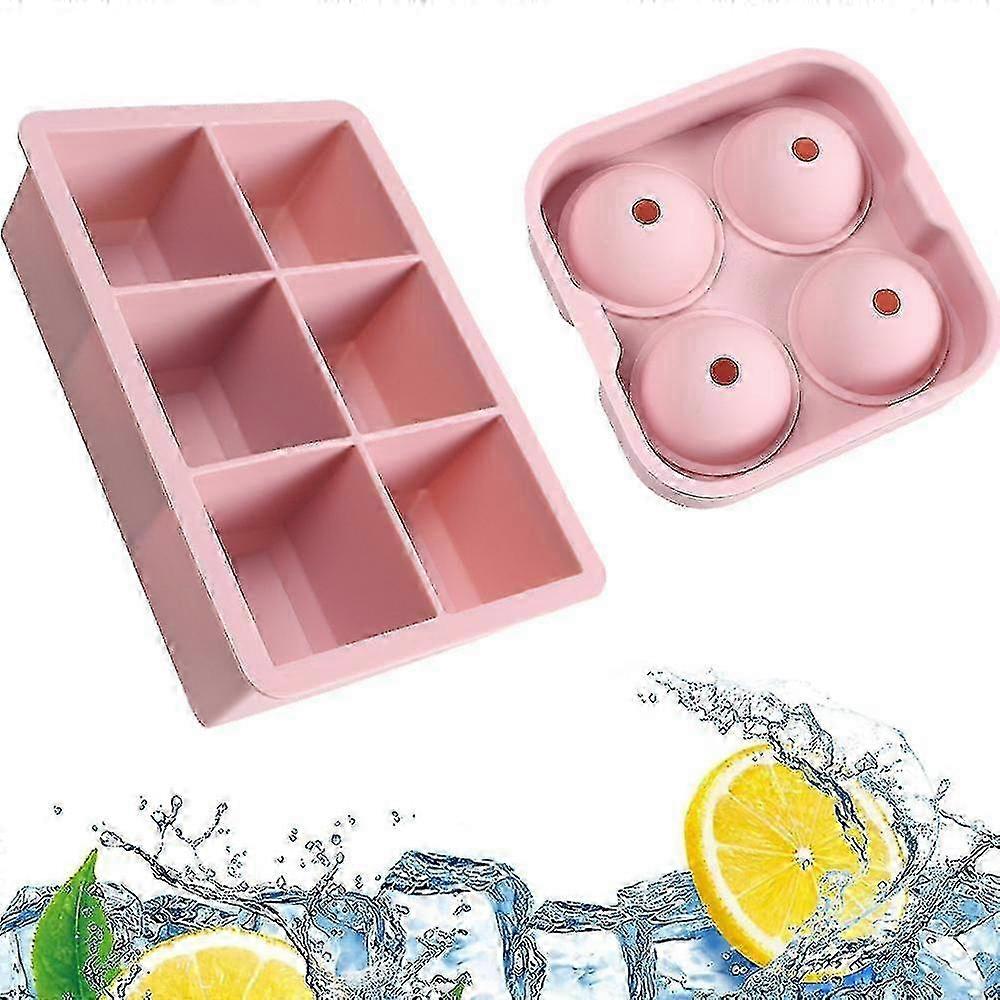 Ice Cube Molds - Large Cube and Sphere Ice Mold Set