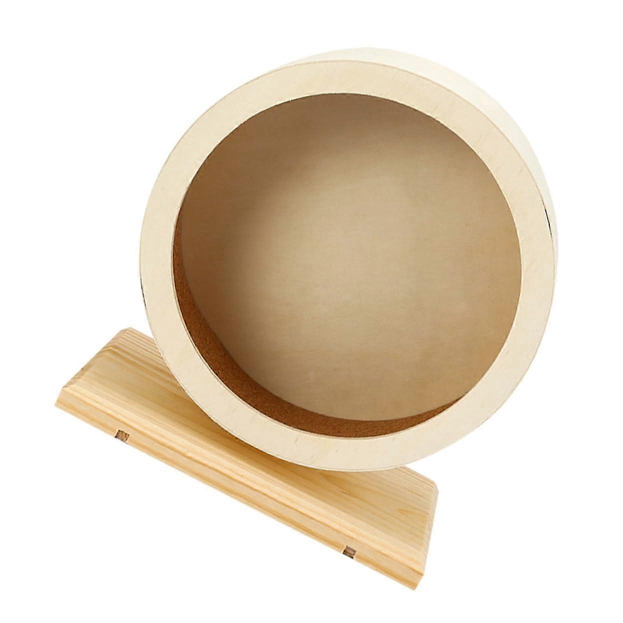 Hamster Exercise Wheel, Wood, Quiet Stable for Small Animals, 23.3X20.5X7.9CM