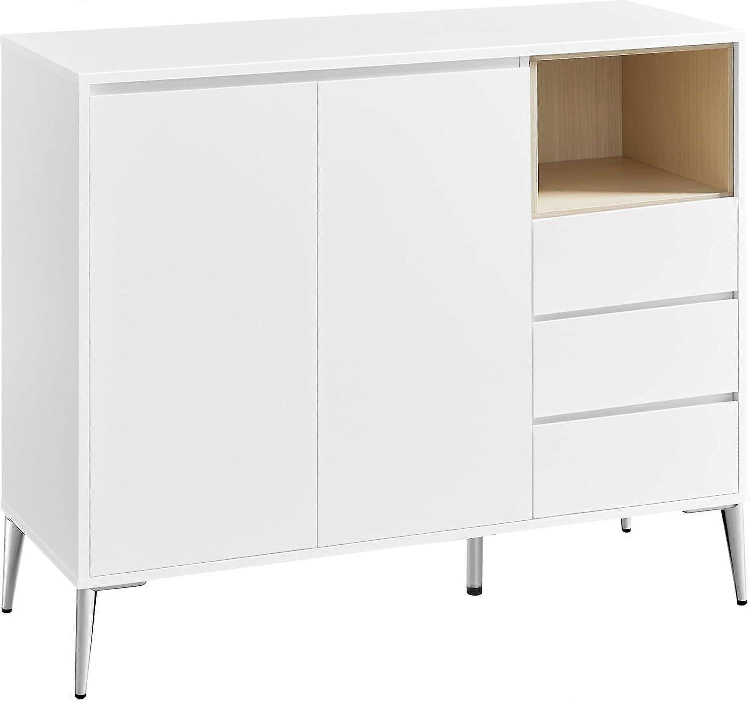 Sideboard, storage cabinet, with doors and height-adjustable shelf, 3 drawers, open compartment