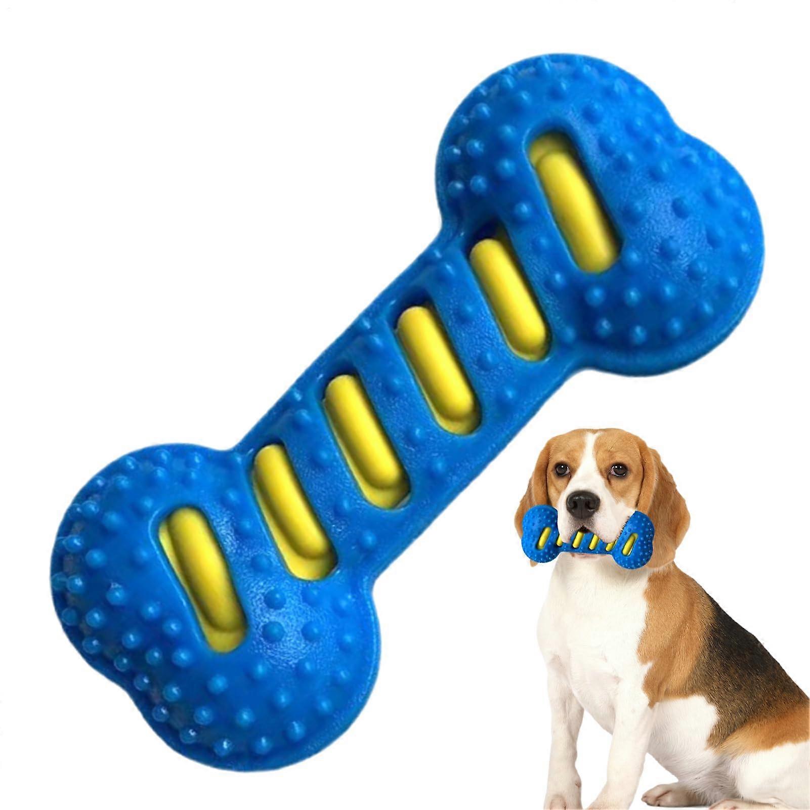 Dog Chew Toy - Bone-Shaped Interactive Pet Toy for Indoor Play, Training, and Dental Care - Blue Color
