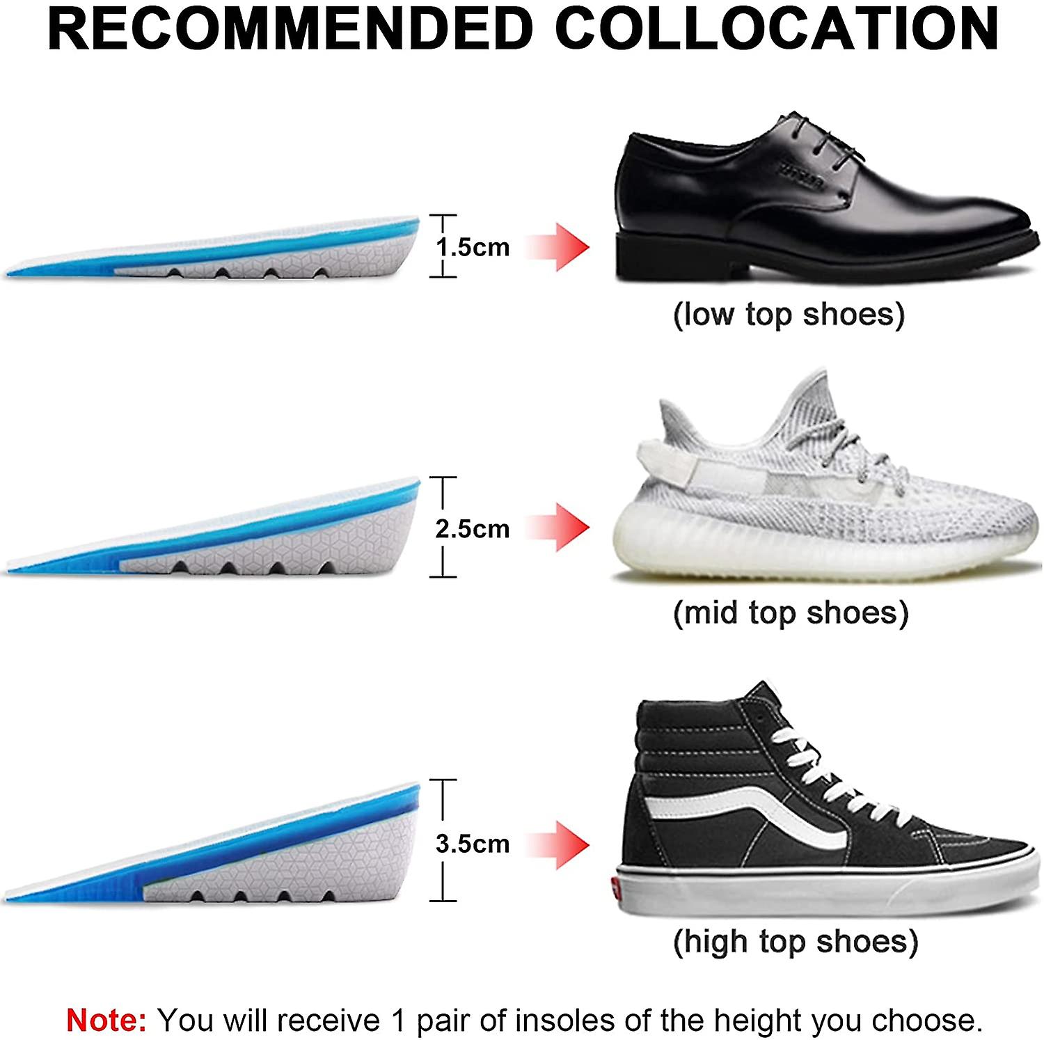 ALZATE Altezza 2/3/4cm GEL A NIDO D'APE Aumento Di Sollevamento Del - Foto 3