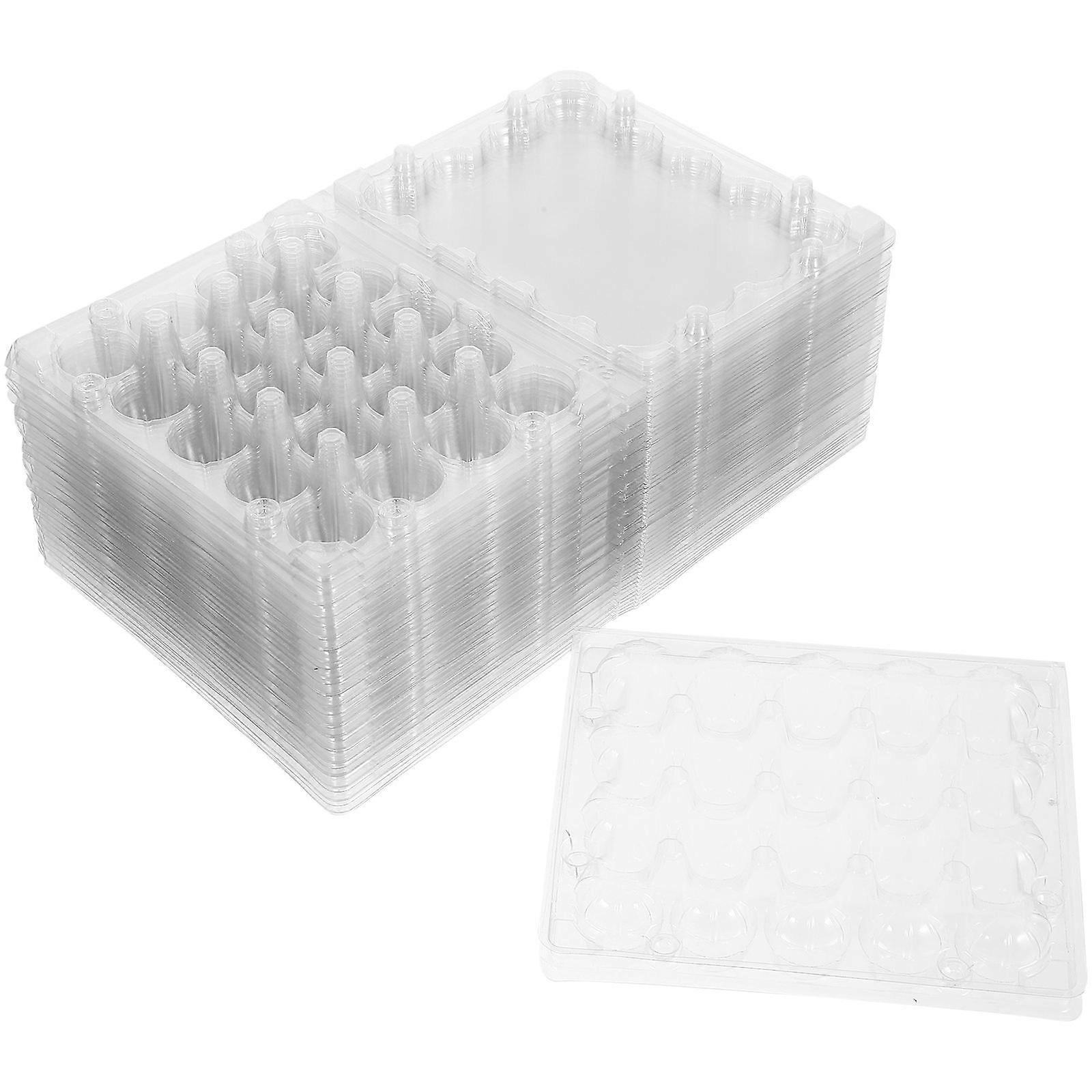 Plastic Transparent Egg Box Stabilization Freezer 16.8 X 13.5 X 3.9Cm 50Pcs