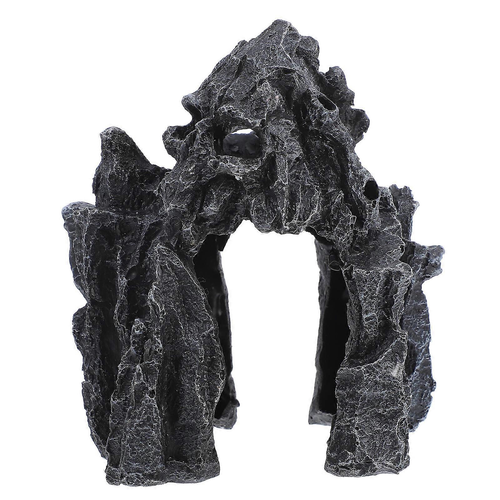 Bearded Hideout Cave Reptile Tank Background Habitat Resin Reptile Cave 14.00X12.00X12.00CM Hamsters 1Pack