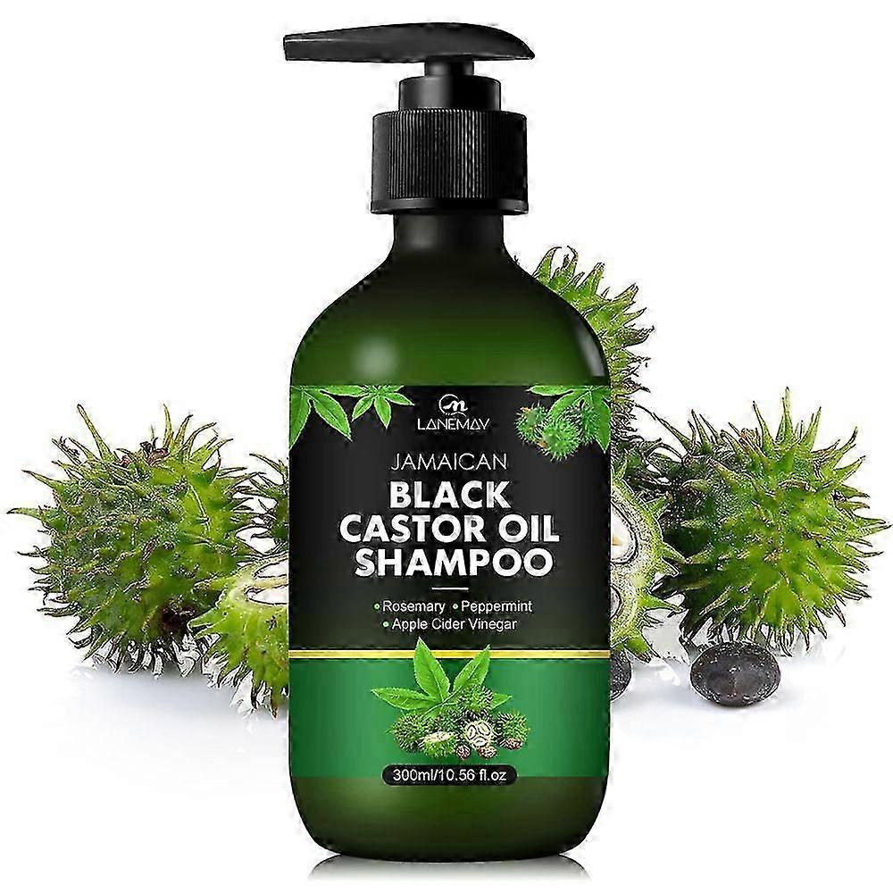 שמפו שמן קיק שחור ג'מייקני לצמיחת שיער, שמפו שמן קיק אורגני נגד נשירת שיער עם ביוטין, תיקון ולחות, ניקוי עמוק, שיער
