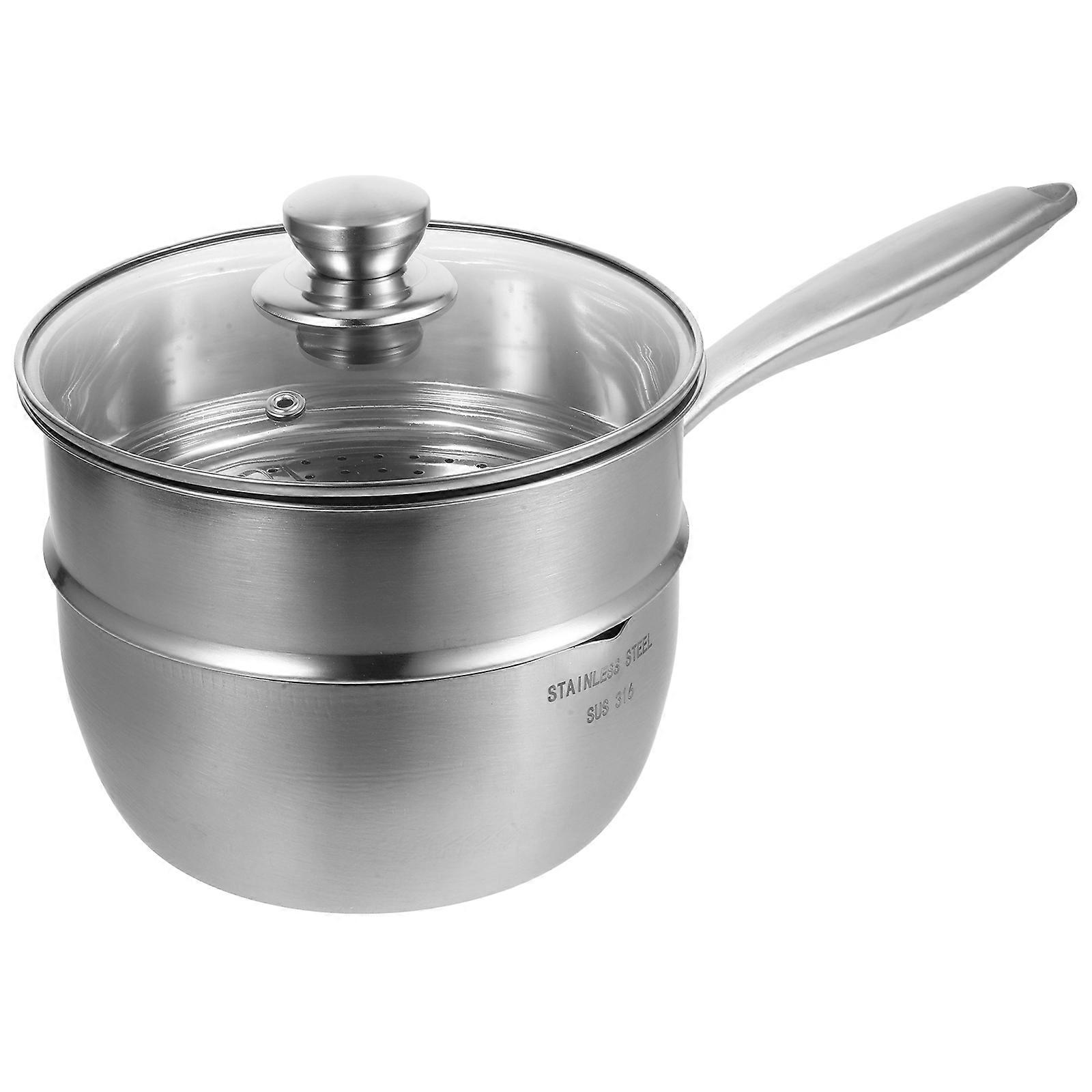 Multipurpose Sauce Pan With Steamer For Cooking Soups Stainless Steel 1Set