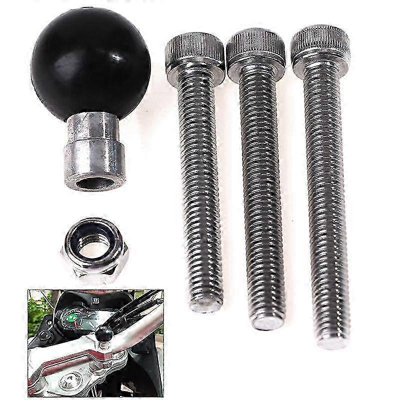 1 Inch (25mm) Ball Handlebar Clamp Base for Motorcycle with M8 Screws - Compatible with RAM Mounts for Secure Attachment