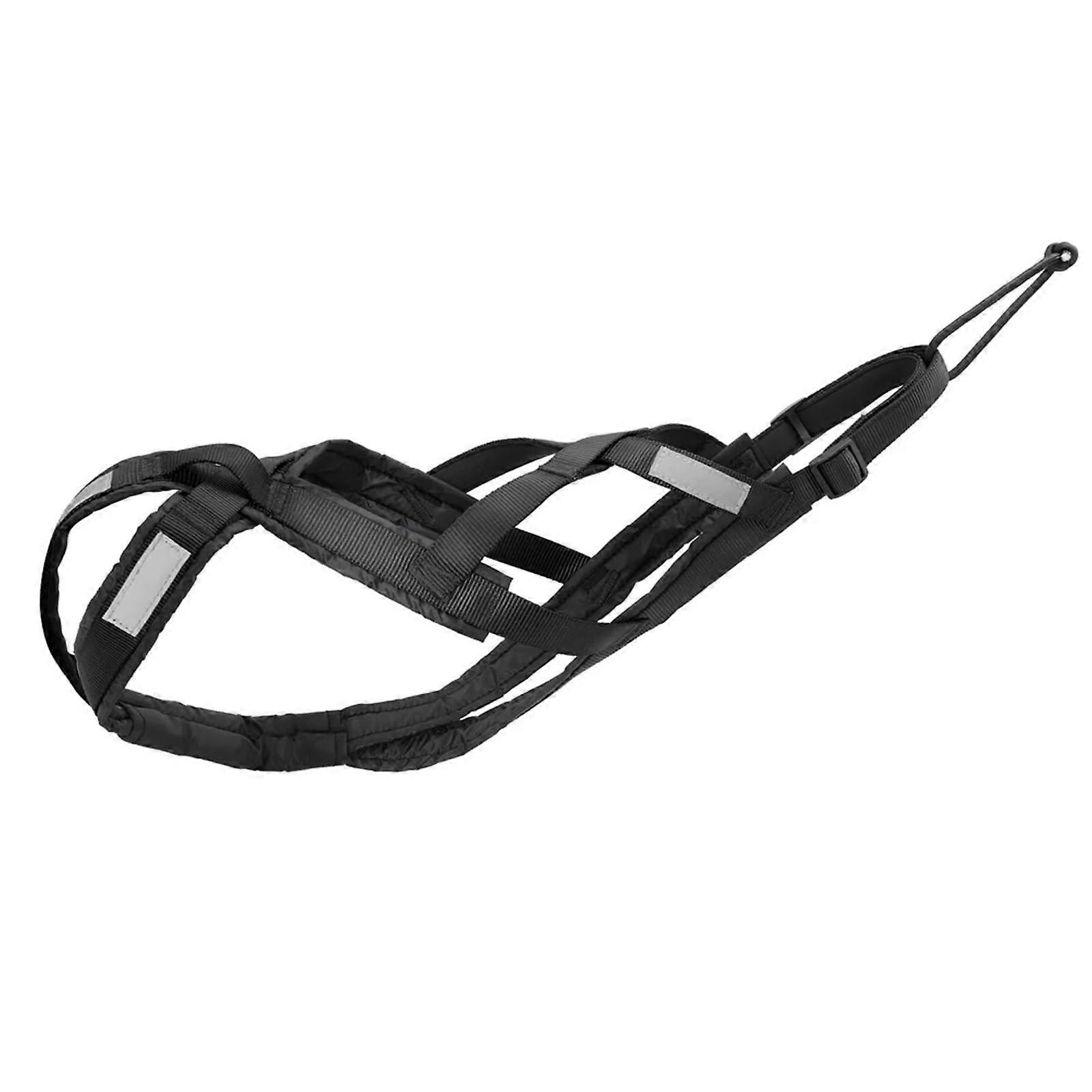 Reflective Waterproof Dog Harness For Sledding, Skijoring, Scootering, Canicross Size M, Black, HeavyDuty Pull