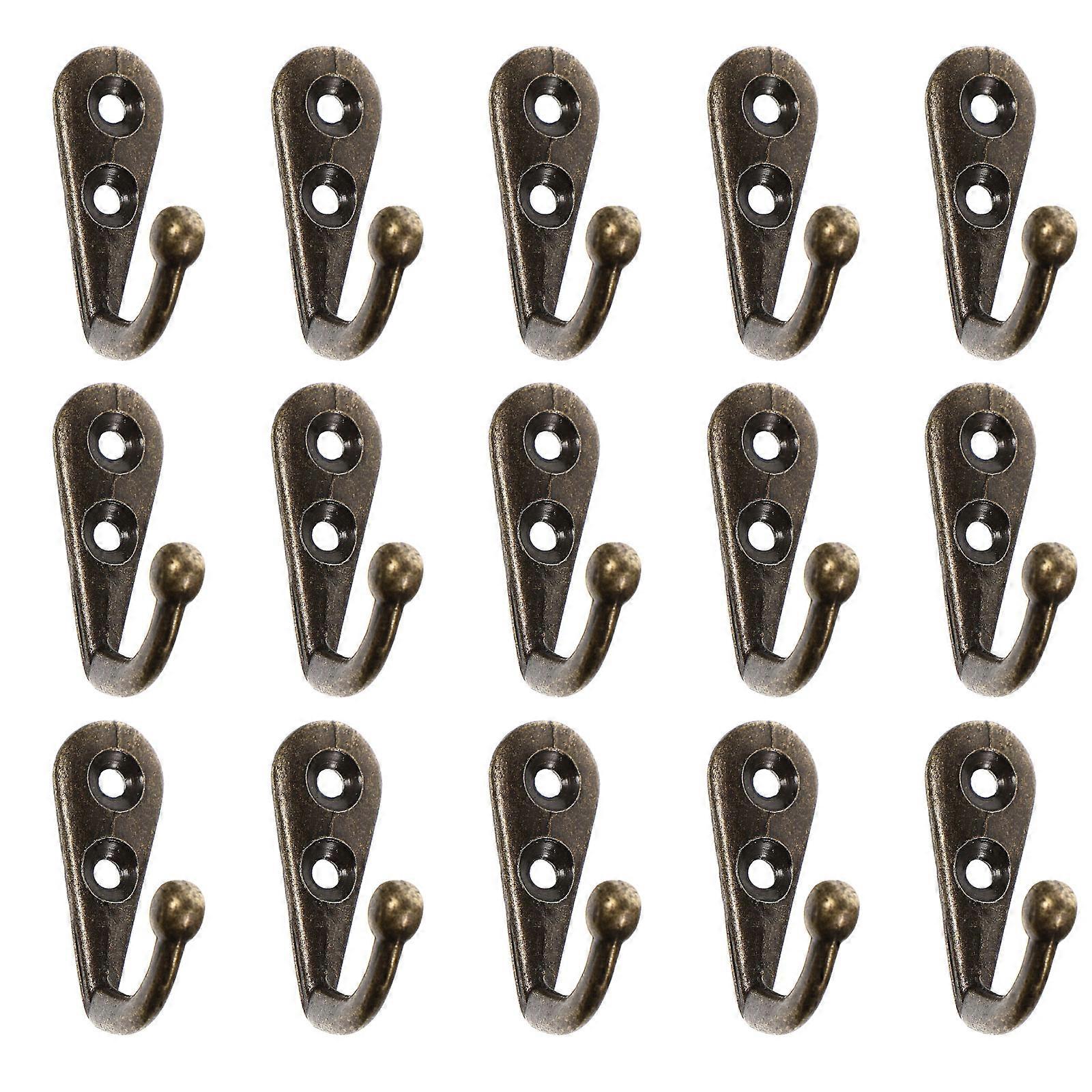 24pcs Vintage Bronze Wall Mounted Coat Hooks, Single Hooks for Hanging Clothes, Towels, Hats & Keys, Rust Resistant Storage Organizer for Bathroom,