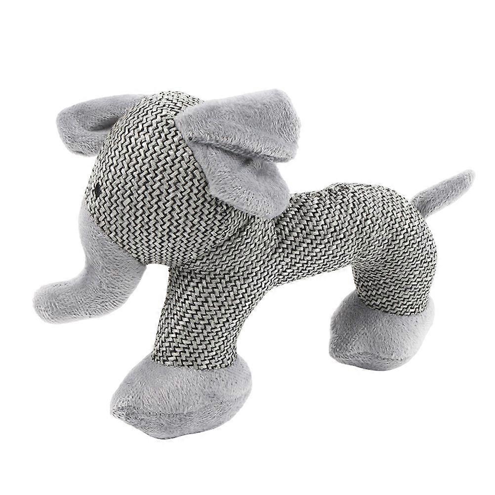 1Pc Pet Toy Bite Resistant Toy Nontoxic Plush Toy Pet Dogs Puppy Toy with Squeakers for Chew Teething and Boredom (Light Grey Elephant)