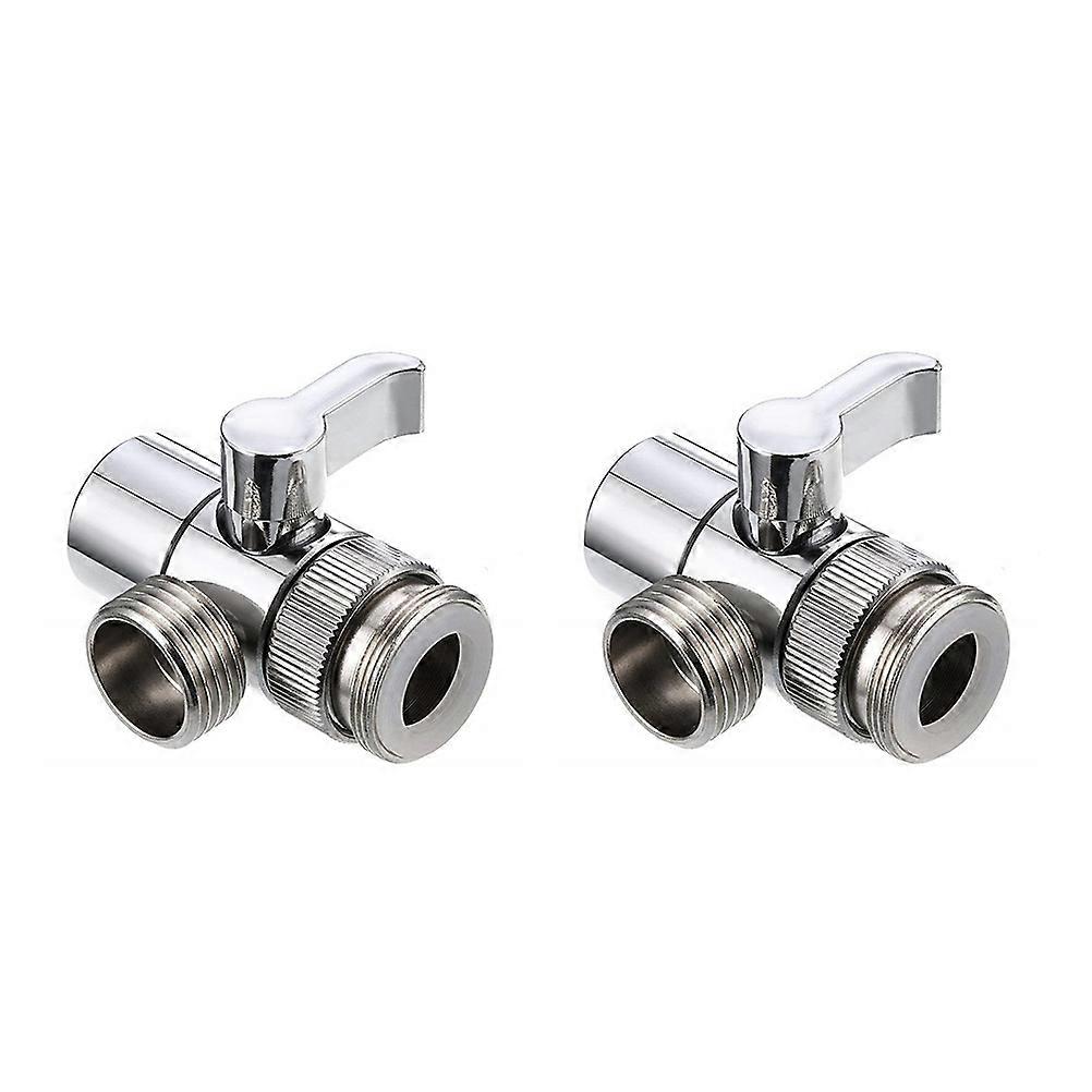 Divert Water to Hose Metal Shower Diverter Valve 3-Way Style for Plumbers Bathroom Sink 2Set