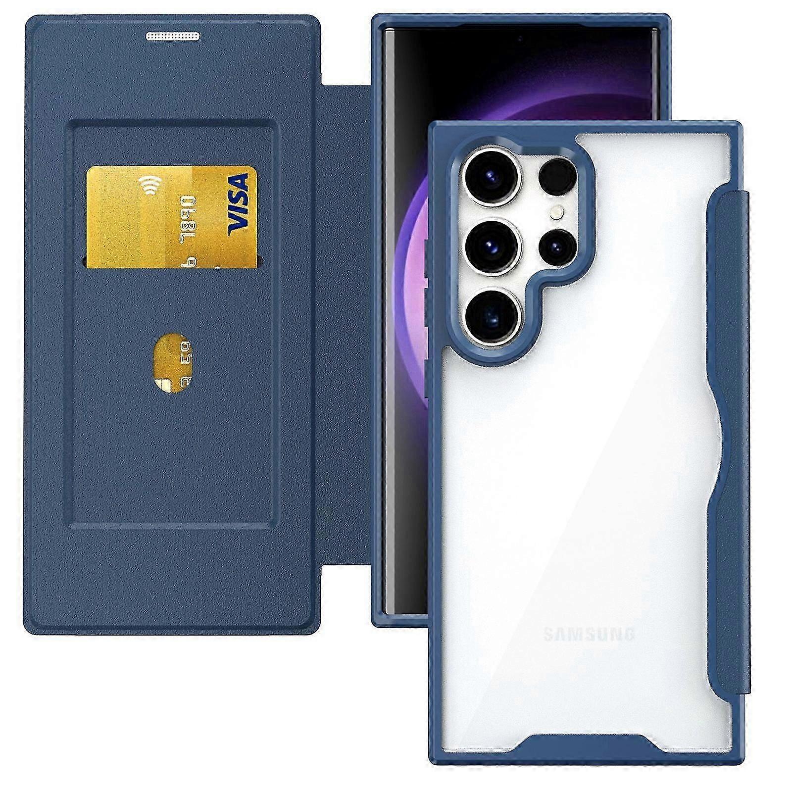 Galaxy S24 5G Kılıf Kartı Kredi Sahibi Cüzdan Koruyucu Kapak, Kart Yuvası ve Samsung S24 için Deri Kılıf ile