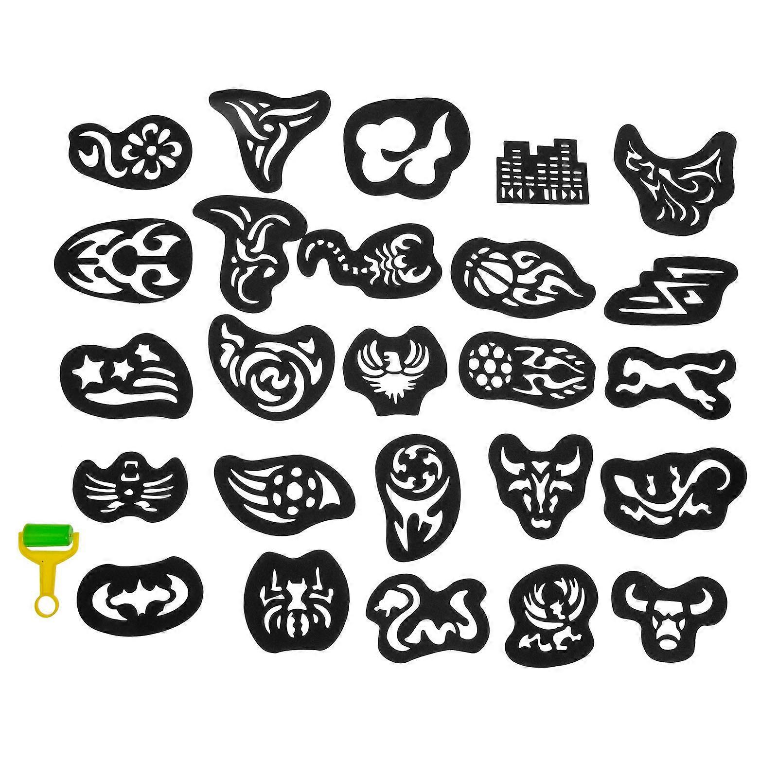 Sticker Stencils Multi Use Stencils Body Art Party Dress Up 25 Sheets 21x10cm Comfortable And Funny Experience