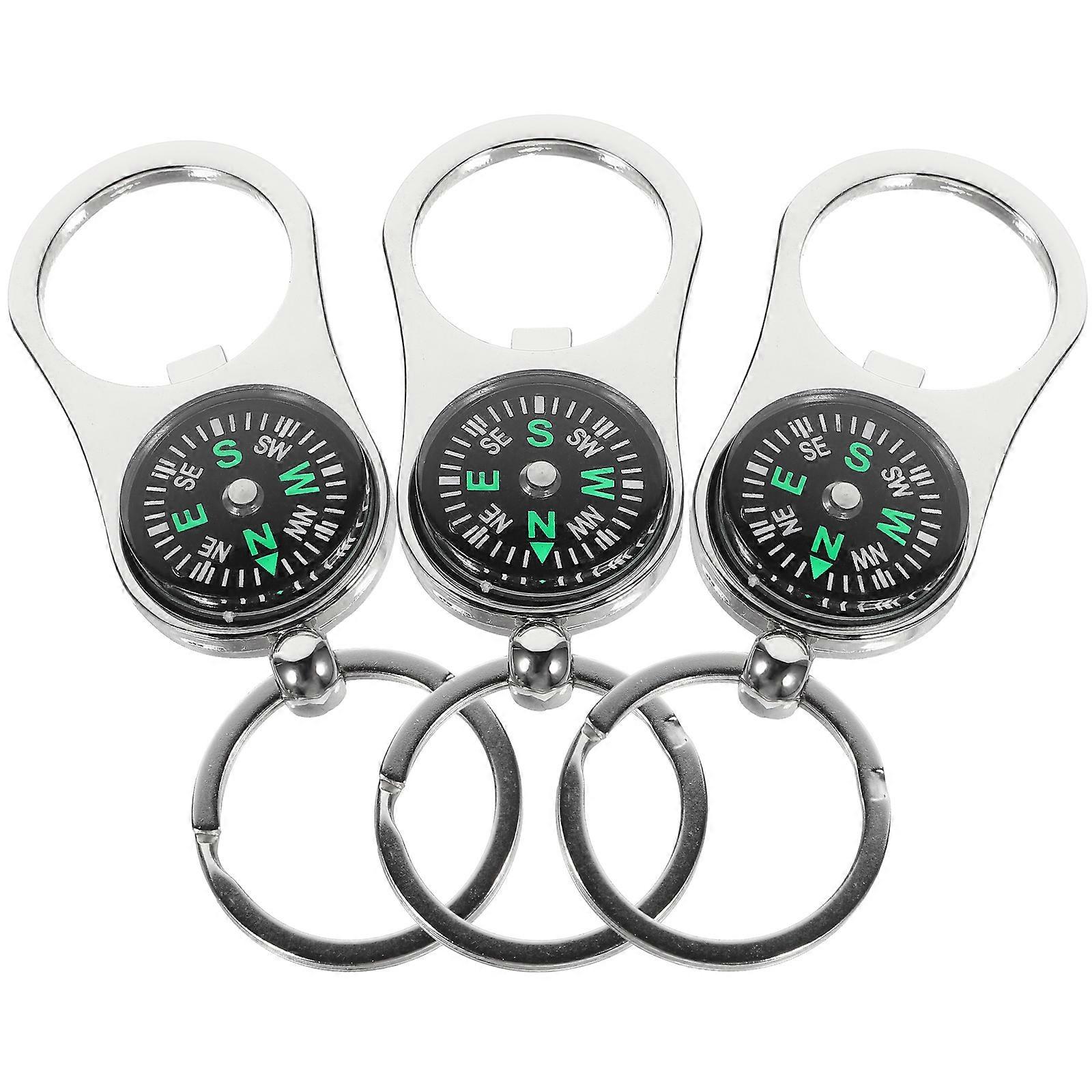 3pcs Compass Key Ring Alloy Key Key Pendant Key Hanging Decoration