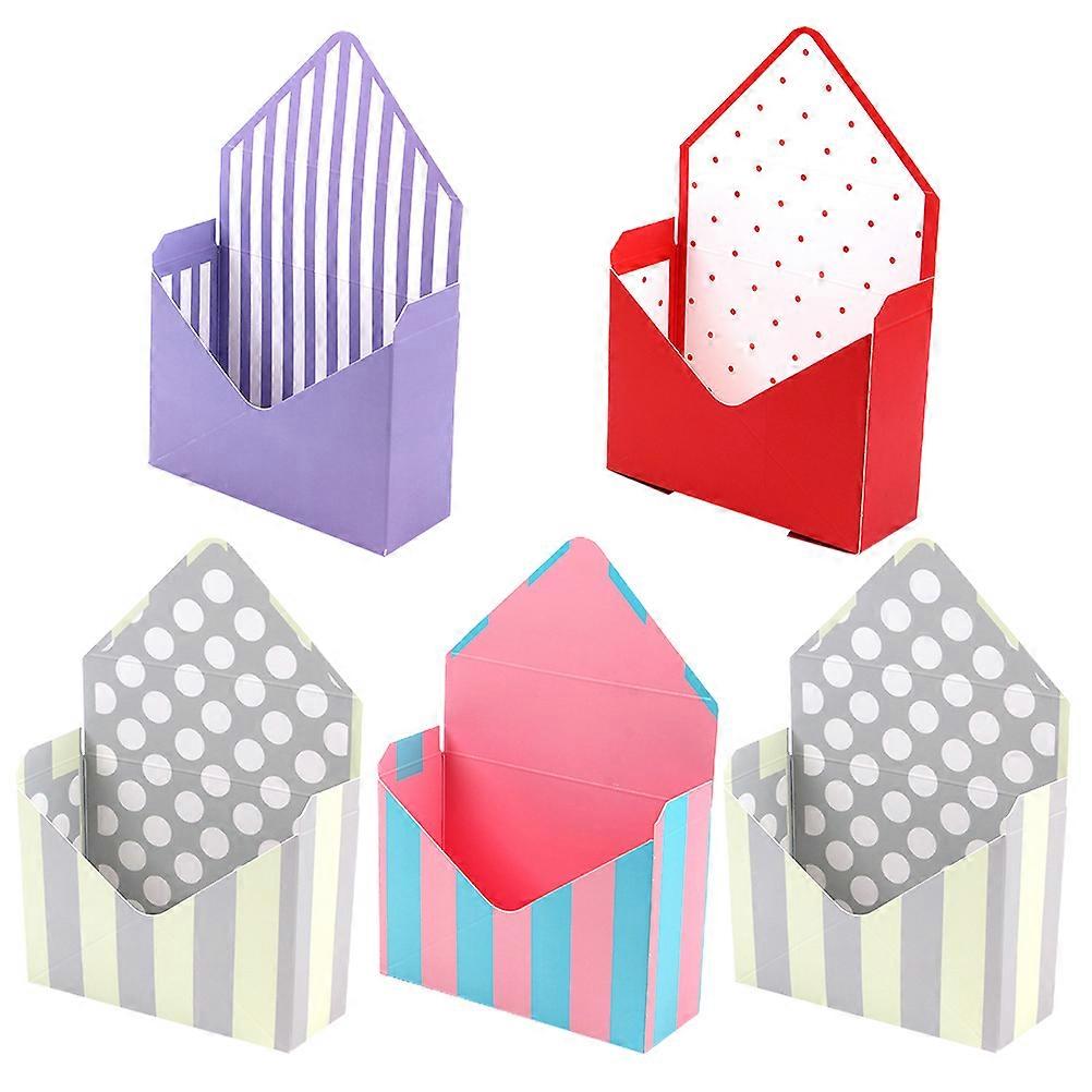 Flower Packing Box Envelope Shape General Users Stripes 11.6×7.9×2.8in Space Saving 1 Set 5 Pcs