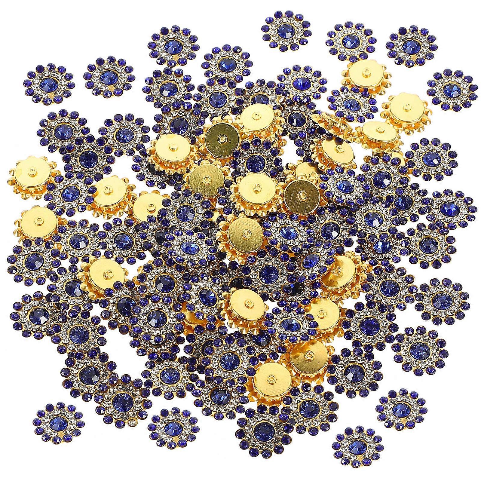 Flatback Rhinestone Flower Charms Embellishments for DIY Crafts Dress Accessories Durable Decorative Ornaments