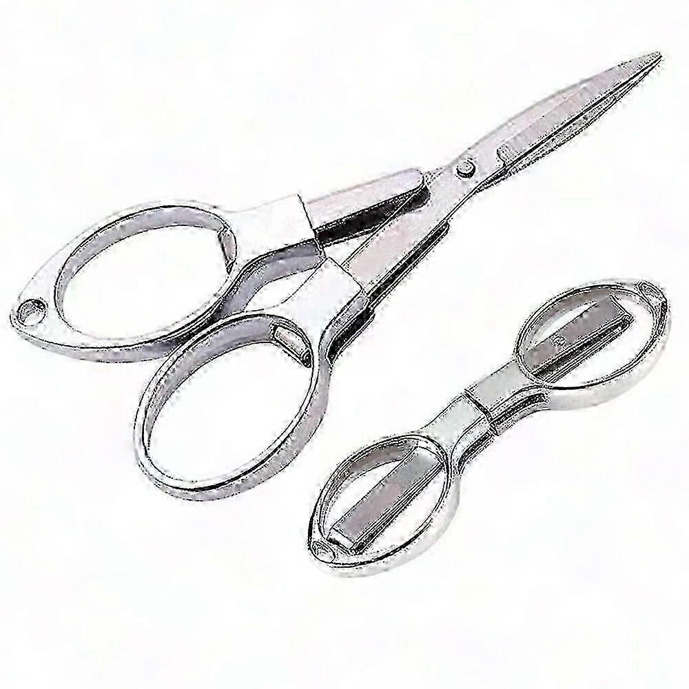 Stainless Steel Retractable Folding Scissors Compact Portable