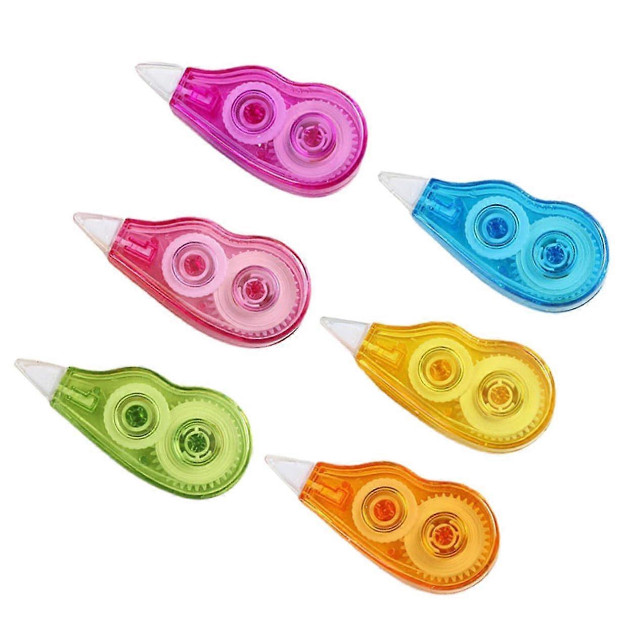 Correction Tape Set 6-Piece Multicolor Handy Correction Rollers for Students, School and Office
