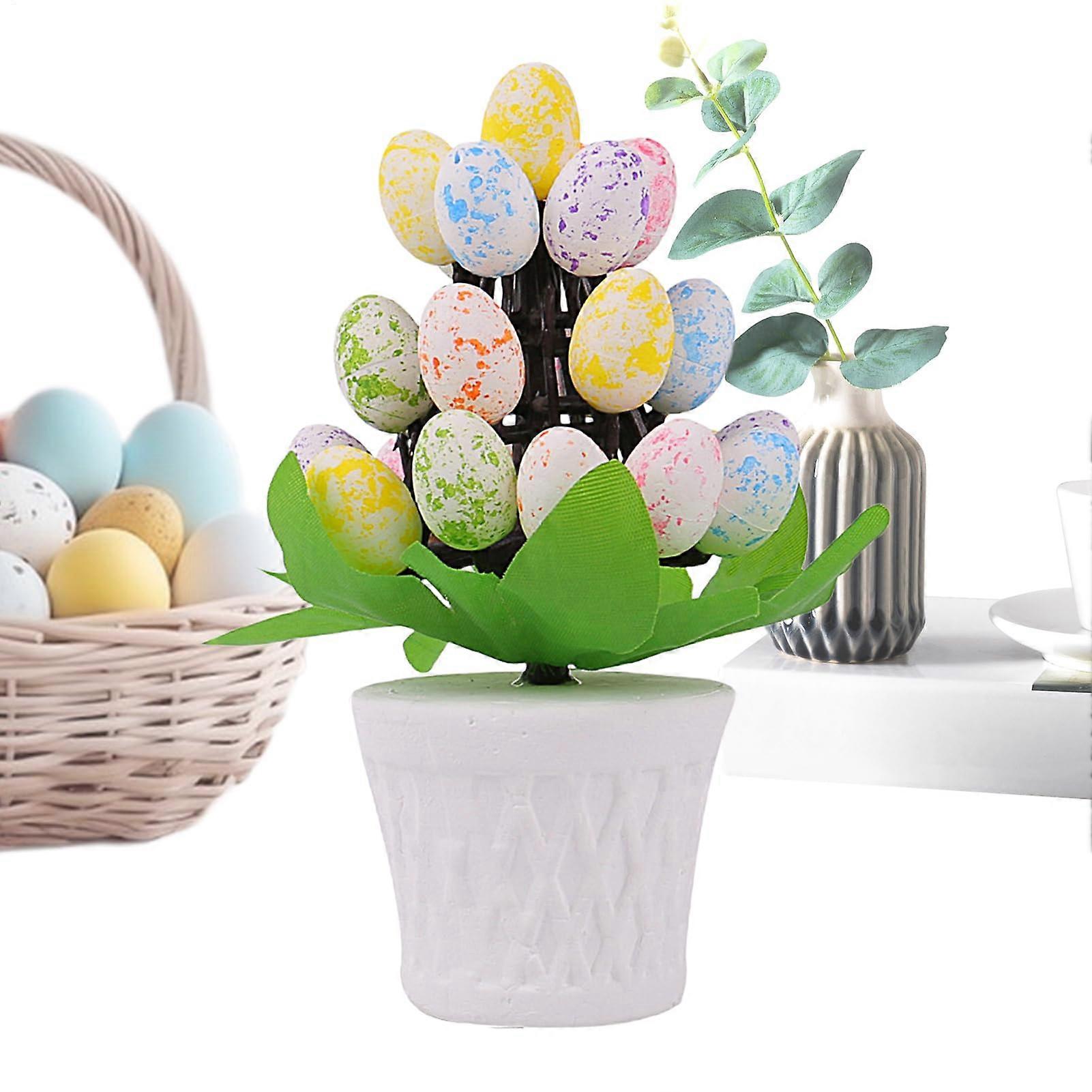 Decorative Easter Tree – Table Ornament with Colorful Eggs  Centerpiece for Living Room, Elegant Easter Decoration