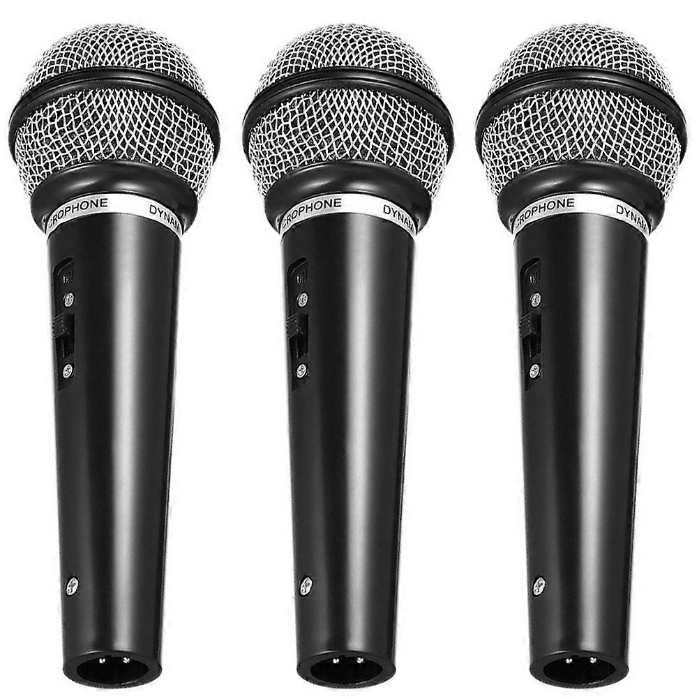 3pcs Realistic Microphones for Pretend Play, Party Favors, Stage Props for Birthdays and Family Gatherings