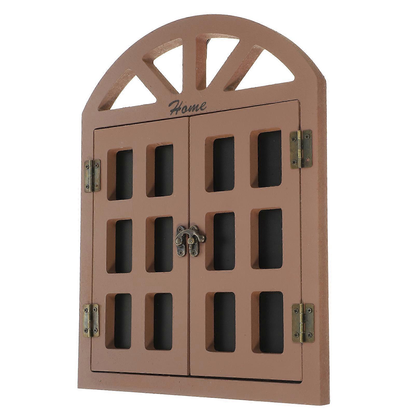 Window Chalkboard Ornament Hanging Design for Shop Decoration Rectangular Brown 33X25.5X1.6CM Message Board 1Set