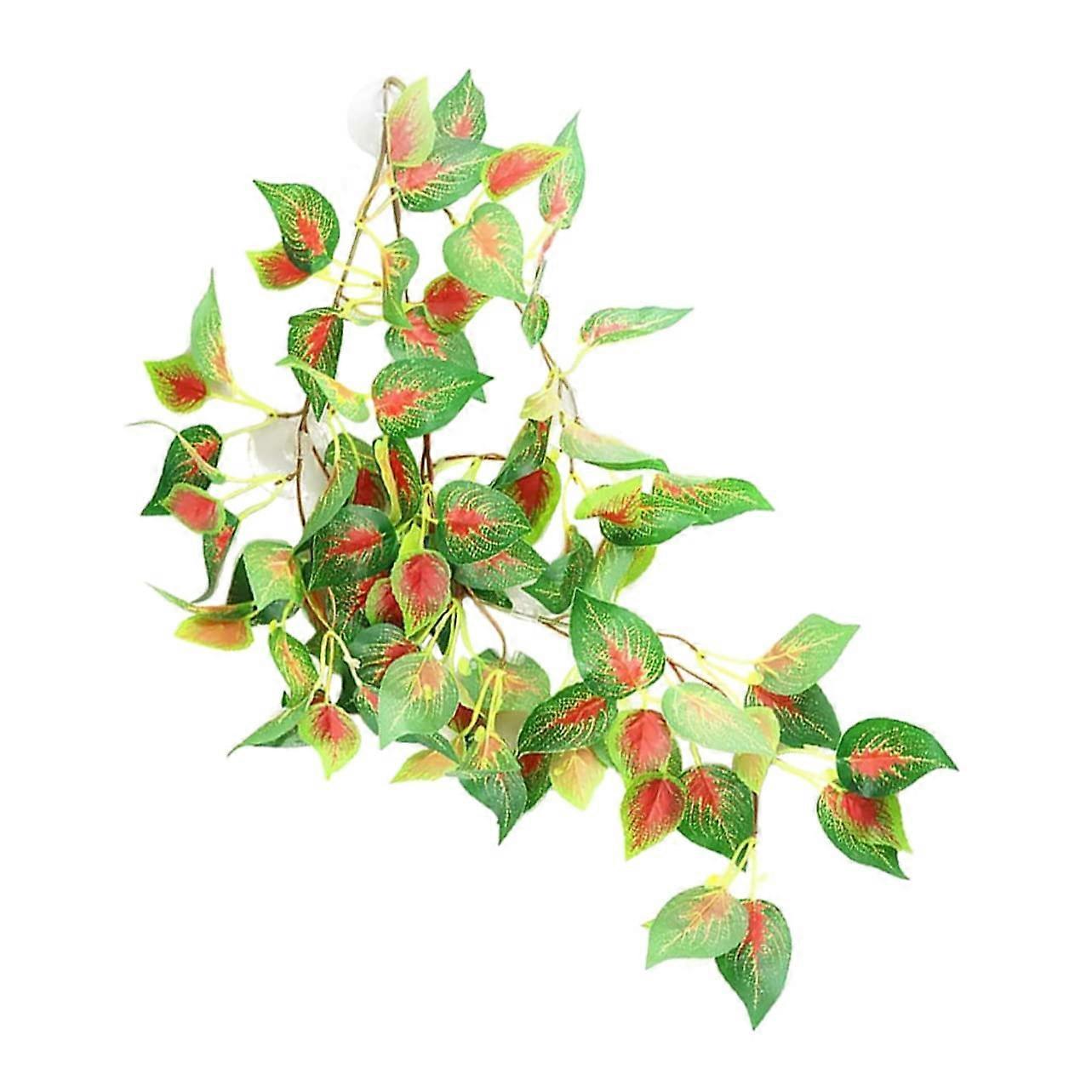 Artificial Plants for Reptile Terrariums - Decorative Wall Design with Leaf Simulation for Natural Habitat, Ideal for Aquariums